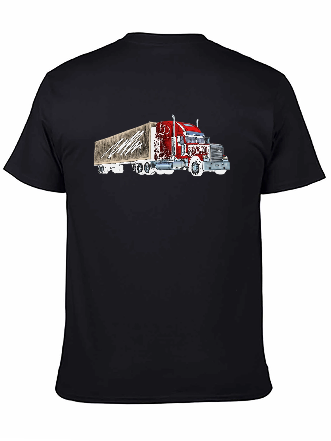 Trucker T-Shirt - Black - Graphic Tee