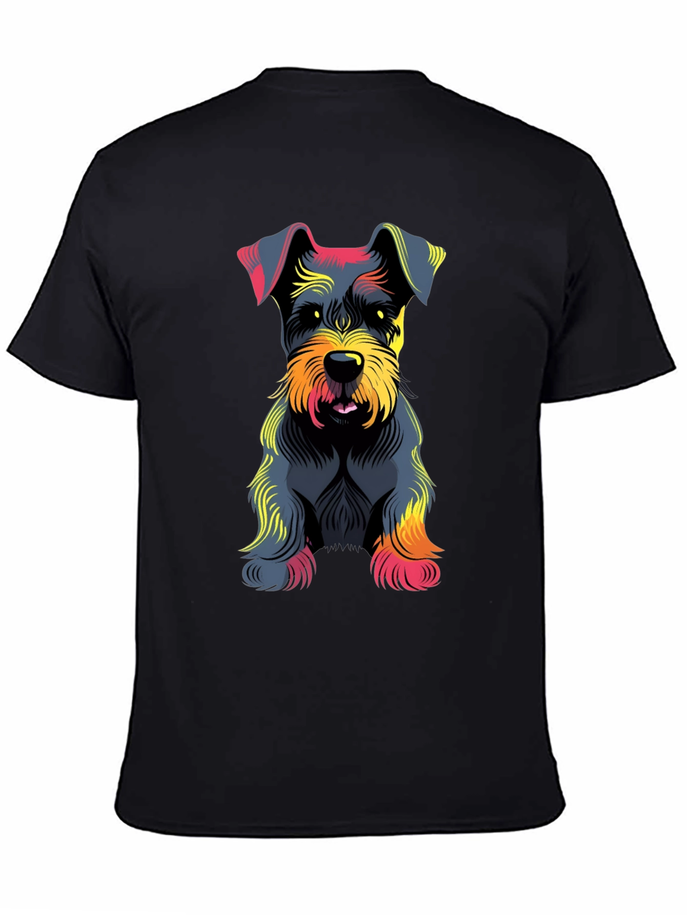 Schnauzer Dog Graphic Print Black T-Shirt