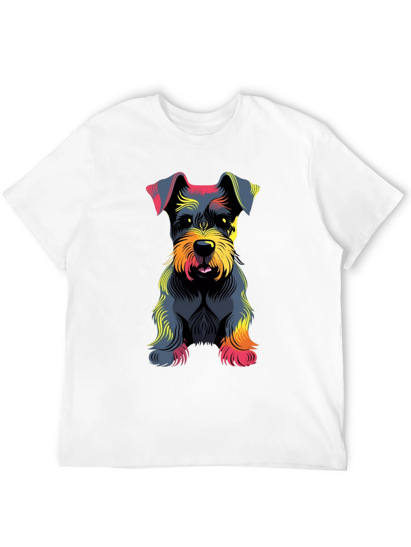 Schnauzer Dog Graphic Print Black T-Shirt