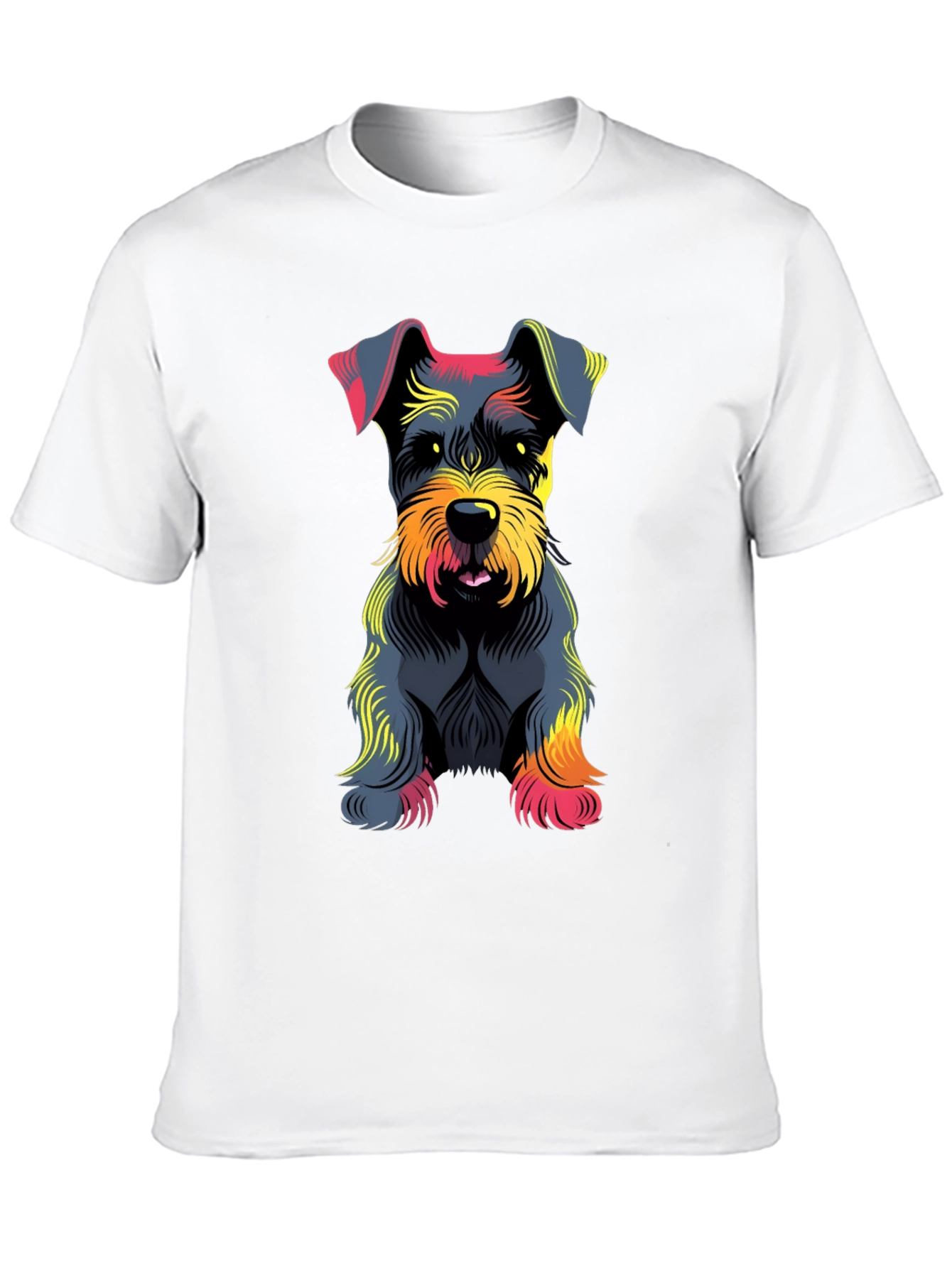 Schnauzer Dog Graphic Print Black T-Shirt