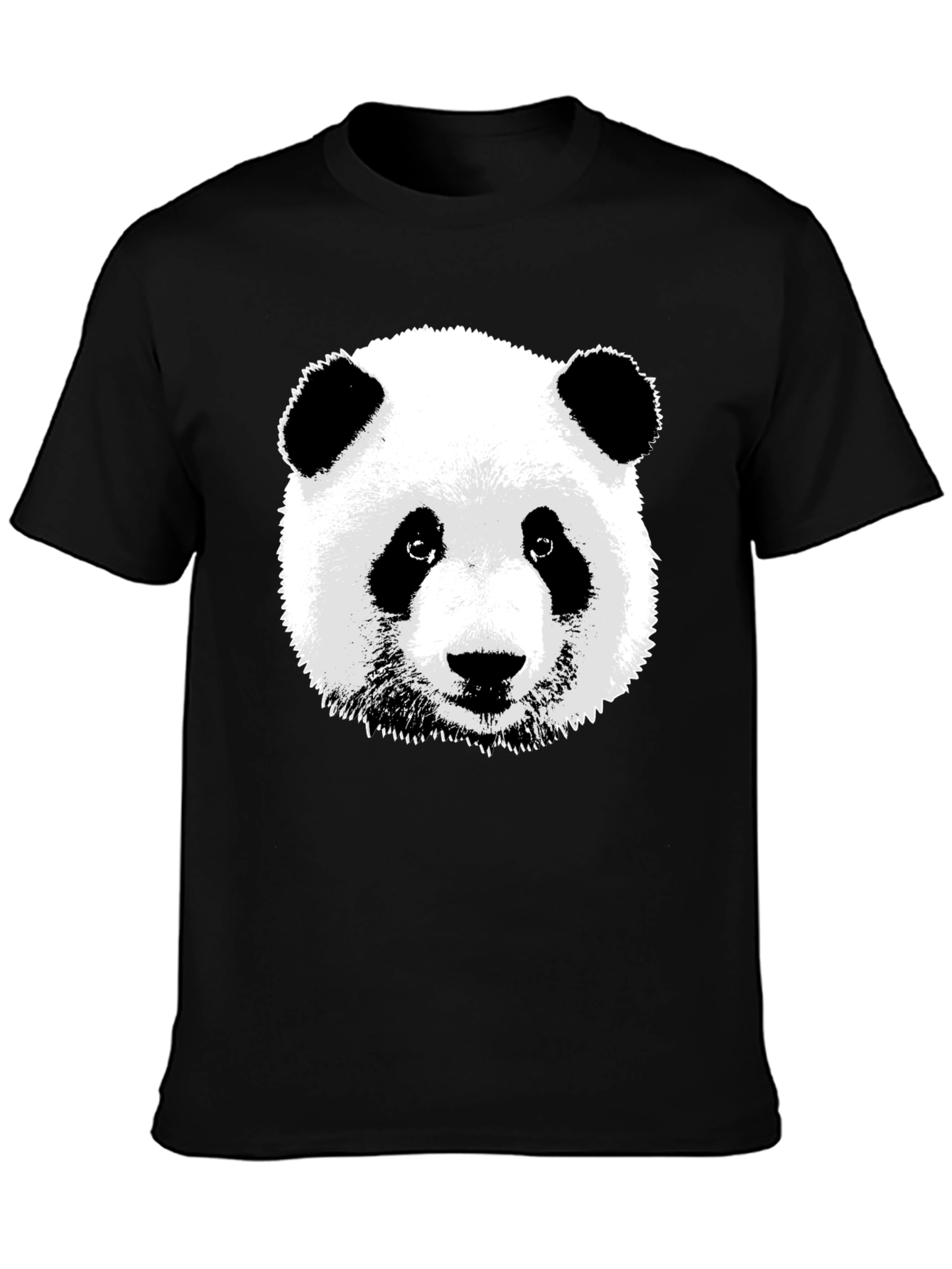 Panda Bear Graphic Tee - Black Cotton T-Shirt
