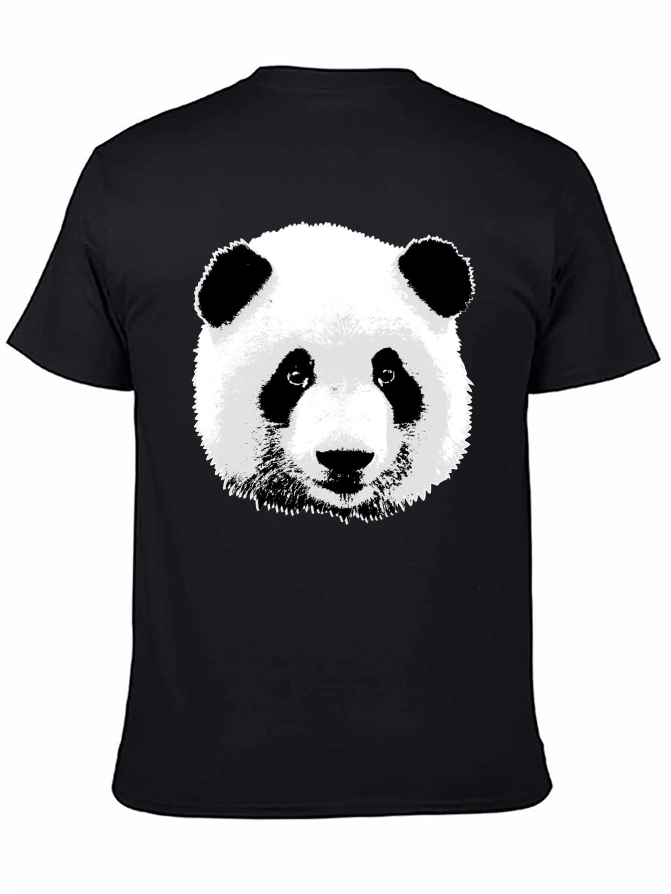 Panda Bear Graphic Tee - Black Cotton T-Shirt