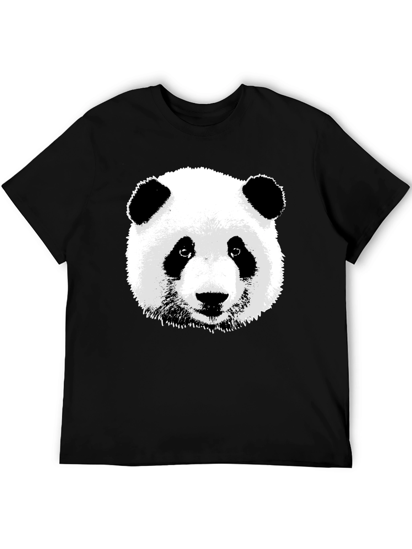 Panda Bear Graphic Tee - Black Cotton T-Shirt