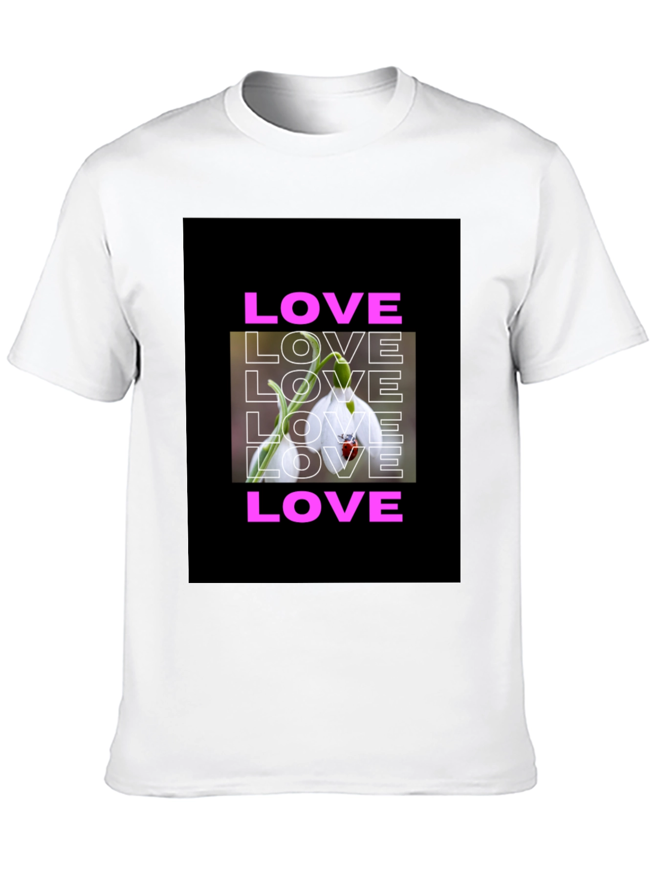 Love Flower Graphic T-Shirt - Black