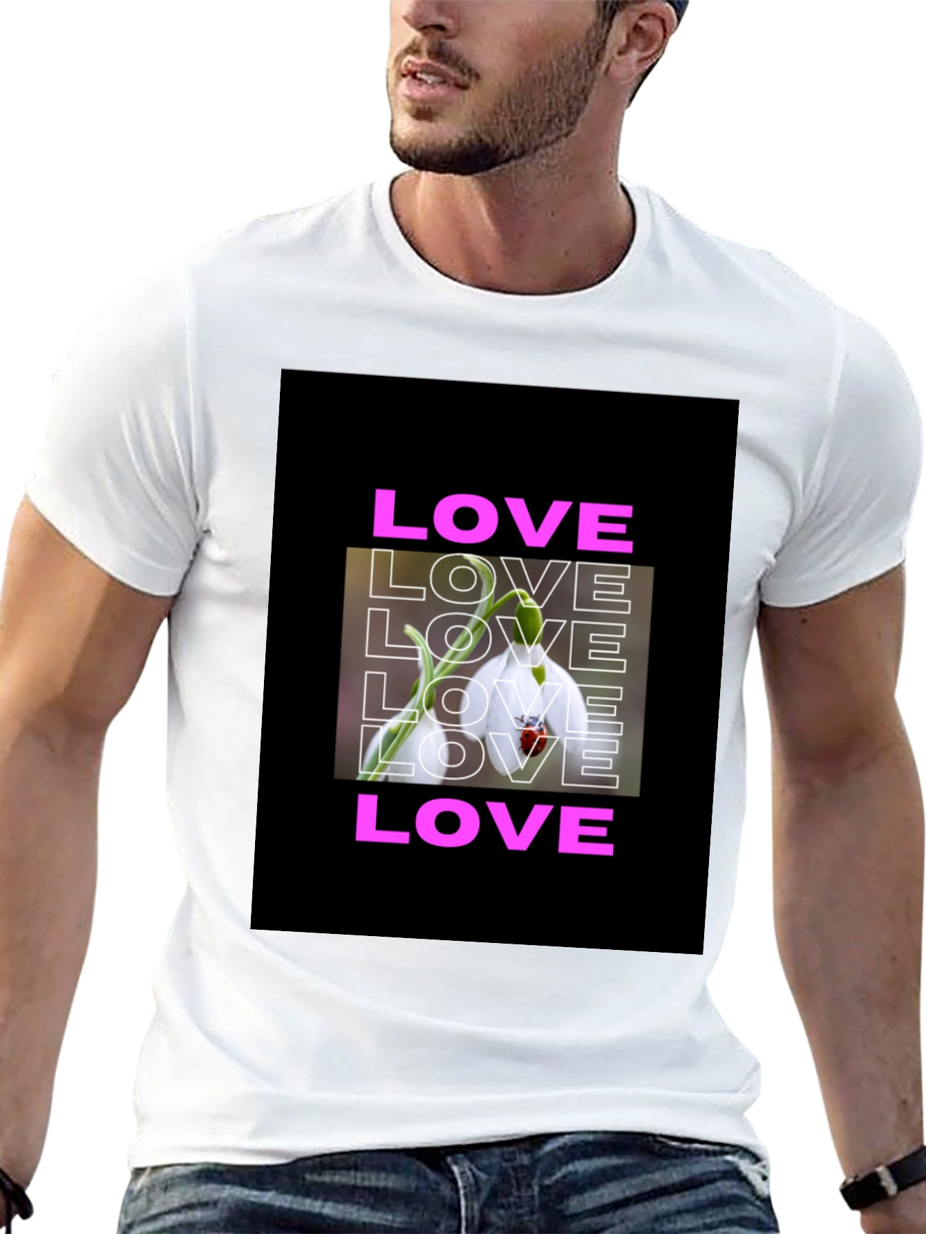 Love Flower Graphic T-Shirt - Black