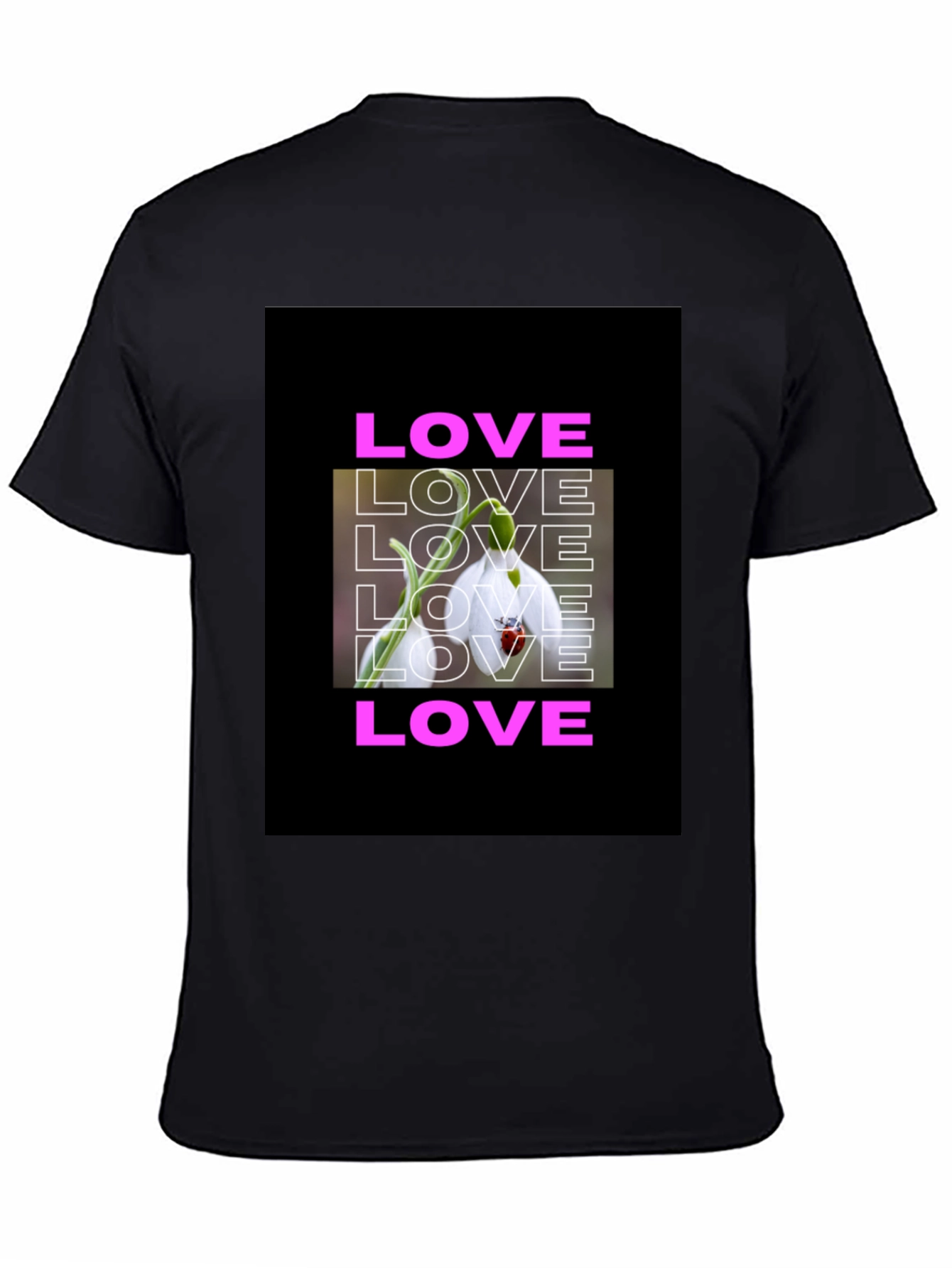Love Flower Graphic T-Shirt - Black
