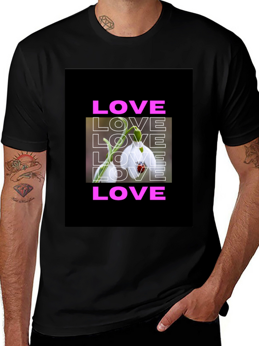 Love Flower Graphic T-Shirt - Black