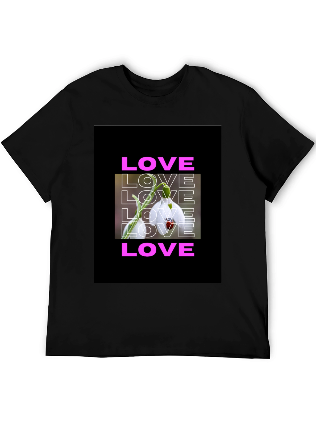 Love Flower Graphic T-Shirt - Black