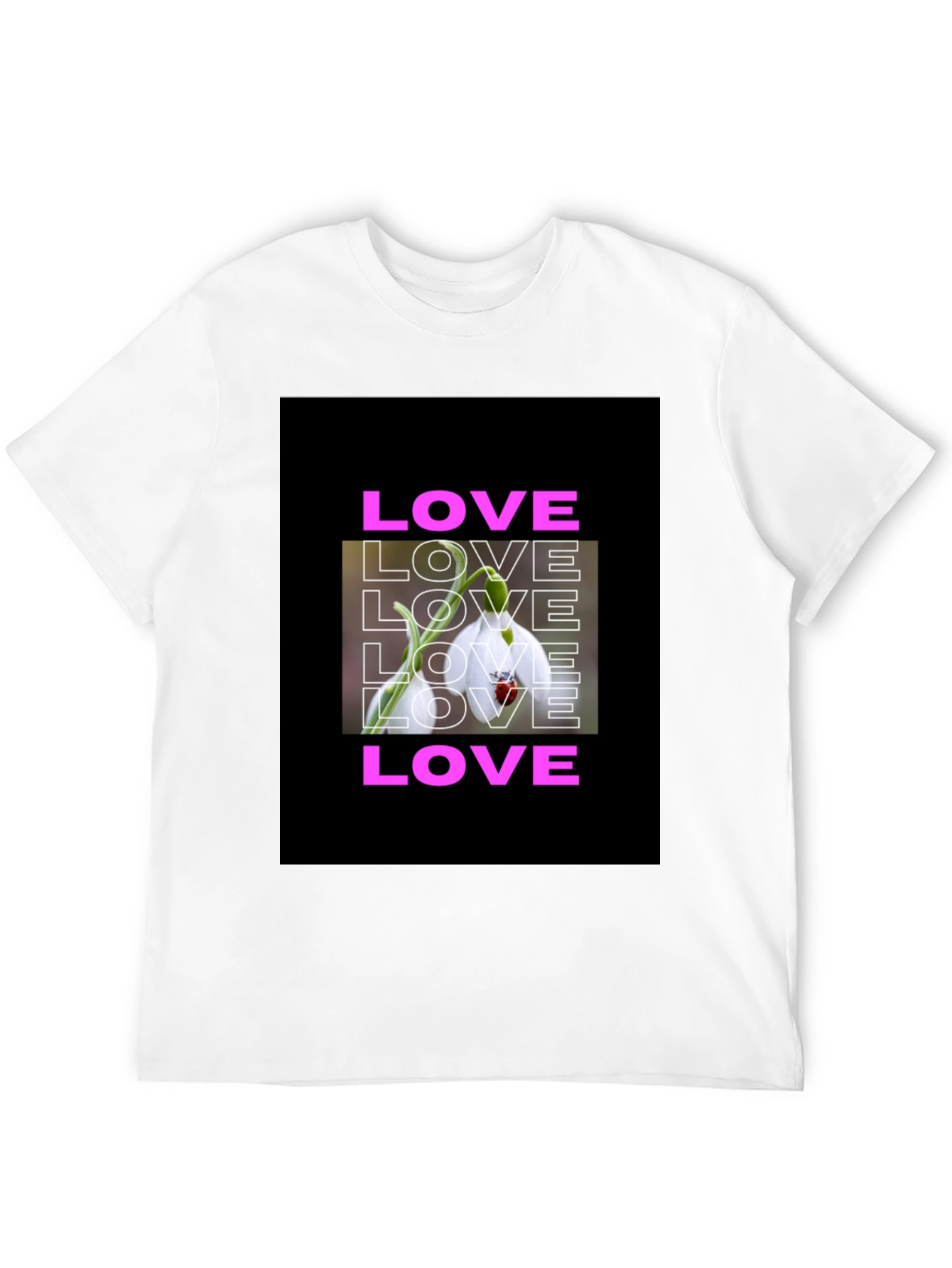 Love Flower Graphic T-Shirt - Black