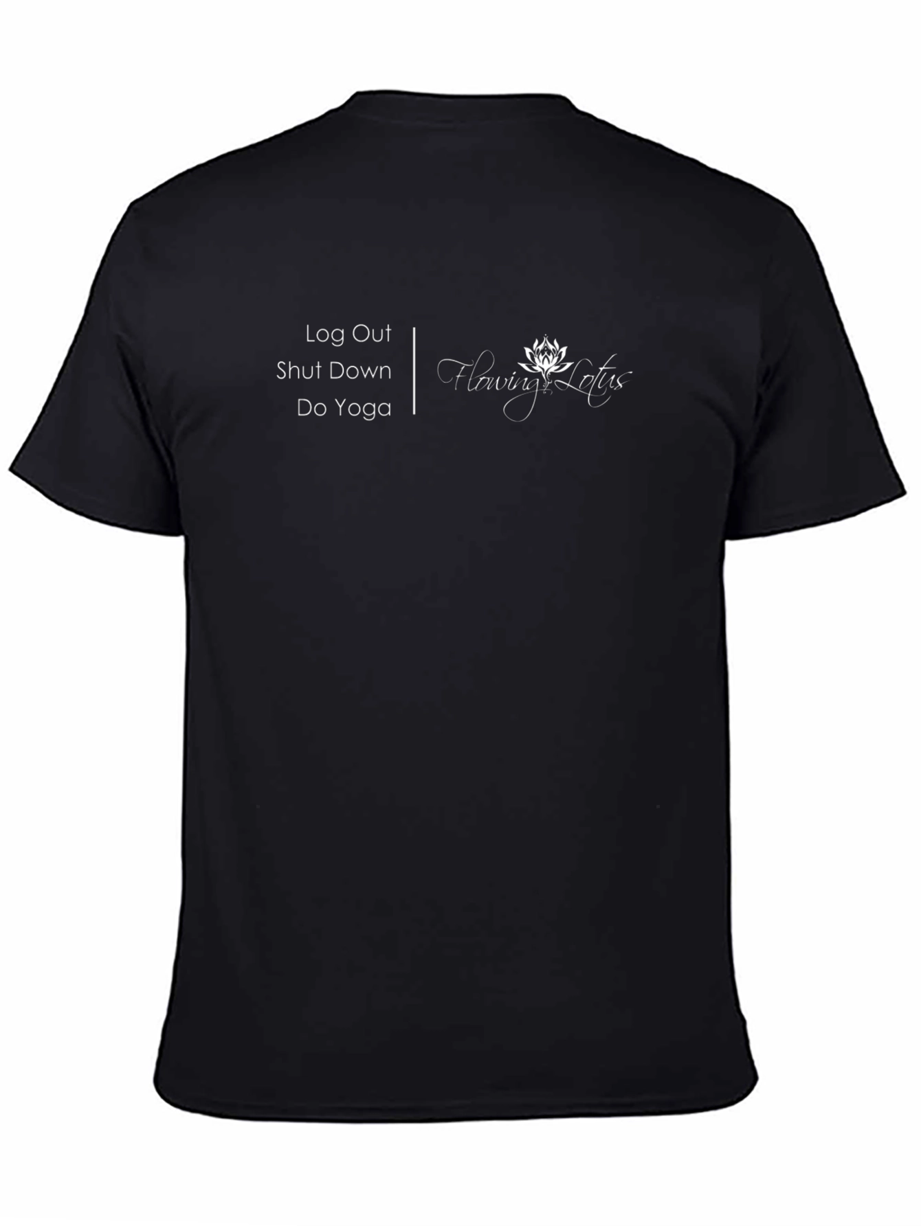 Relaxing Flowing Lotus Yoga T-Shirt - Black