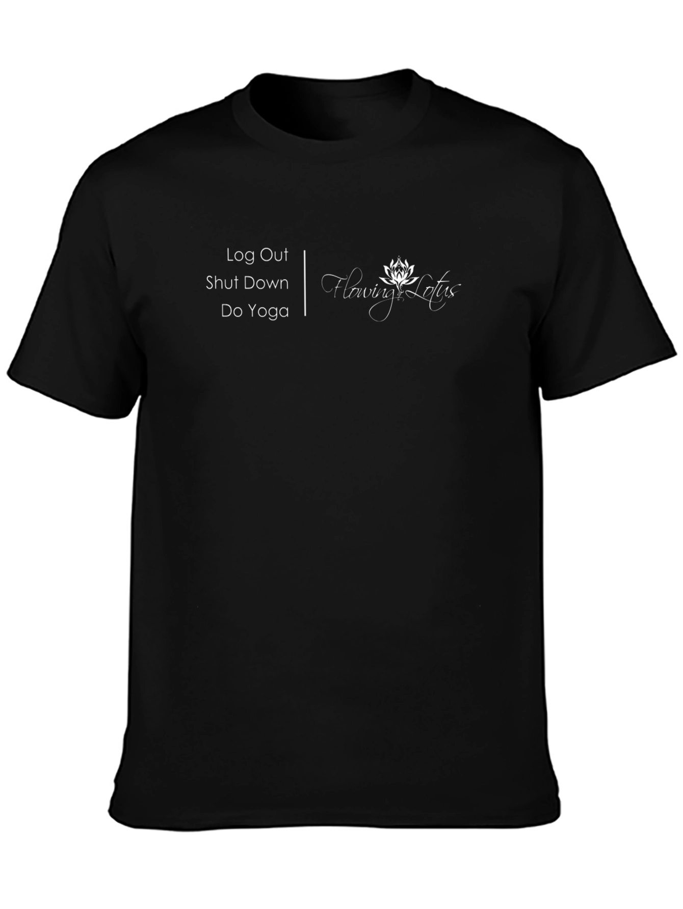 Relaxing Flowing Lotus Yoga T-Shirt - Black