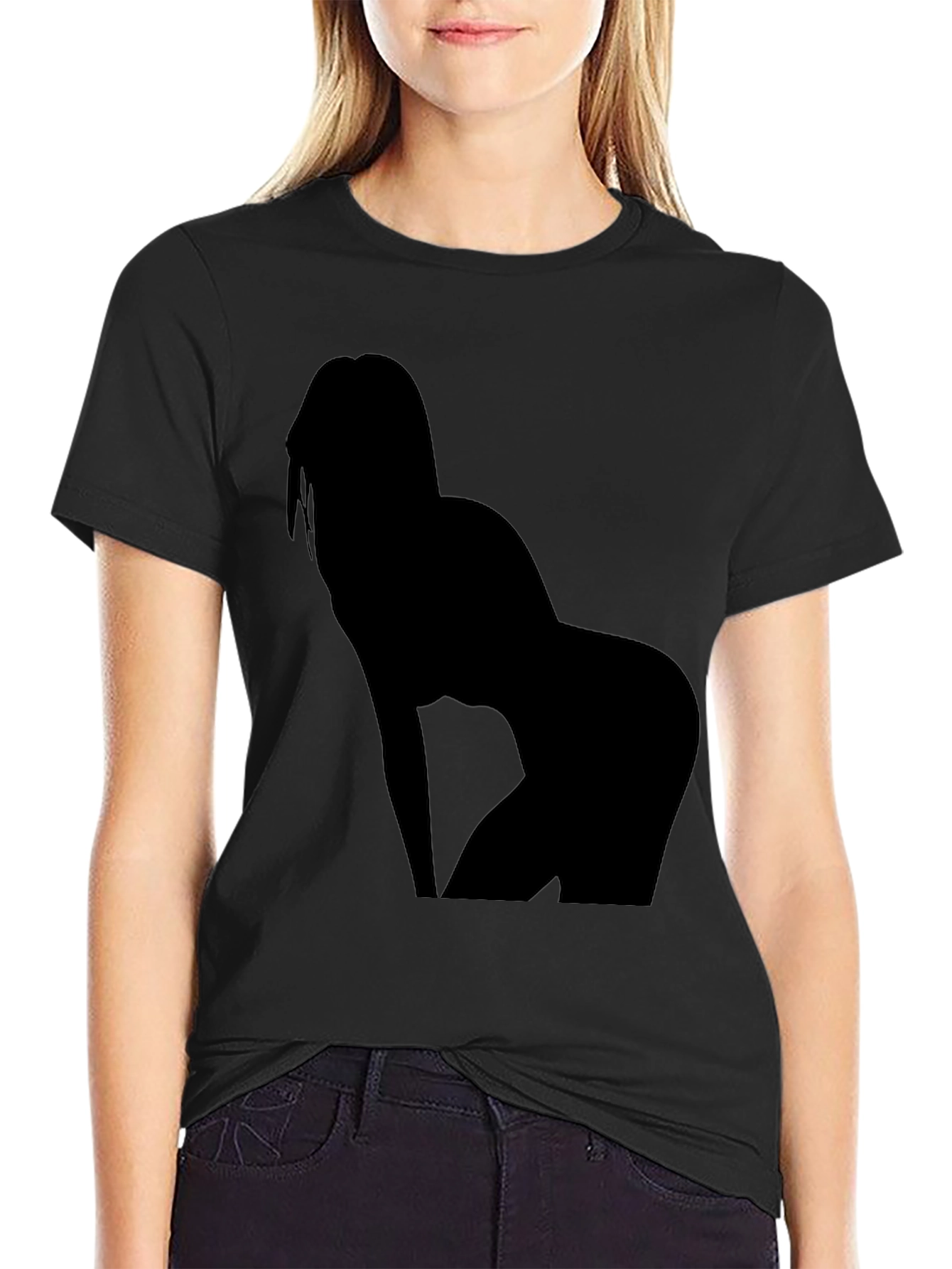 Black T-Shirt - Sexy Silhouette Graphic Tee