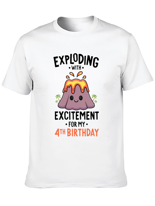 Exploding with Excitement 4th Birthday T-Shirt