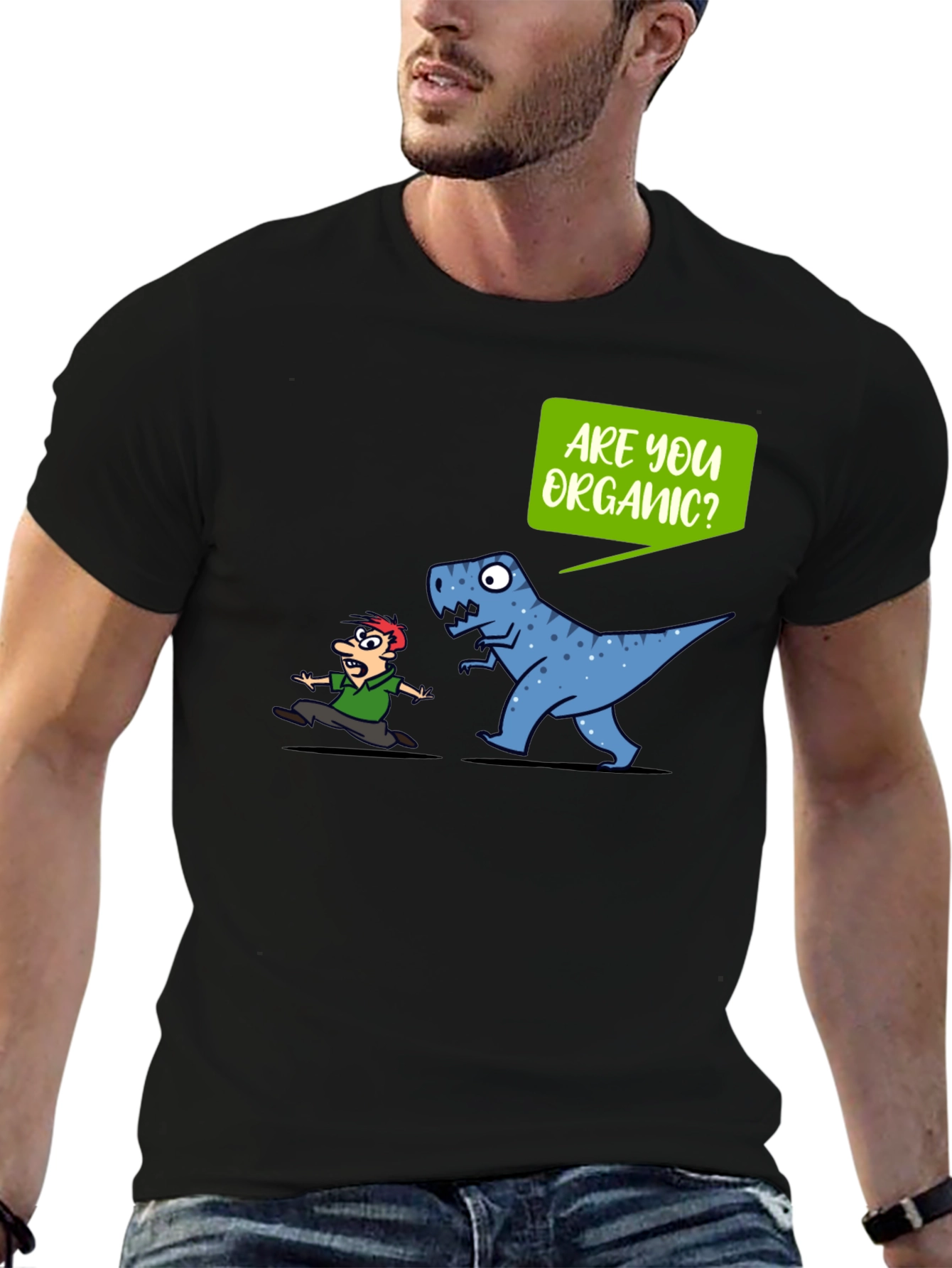 Organic T-Rex Graphic Tee - Funny Dinosaur Shirt