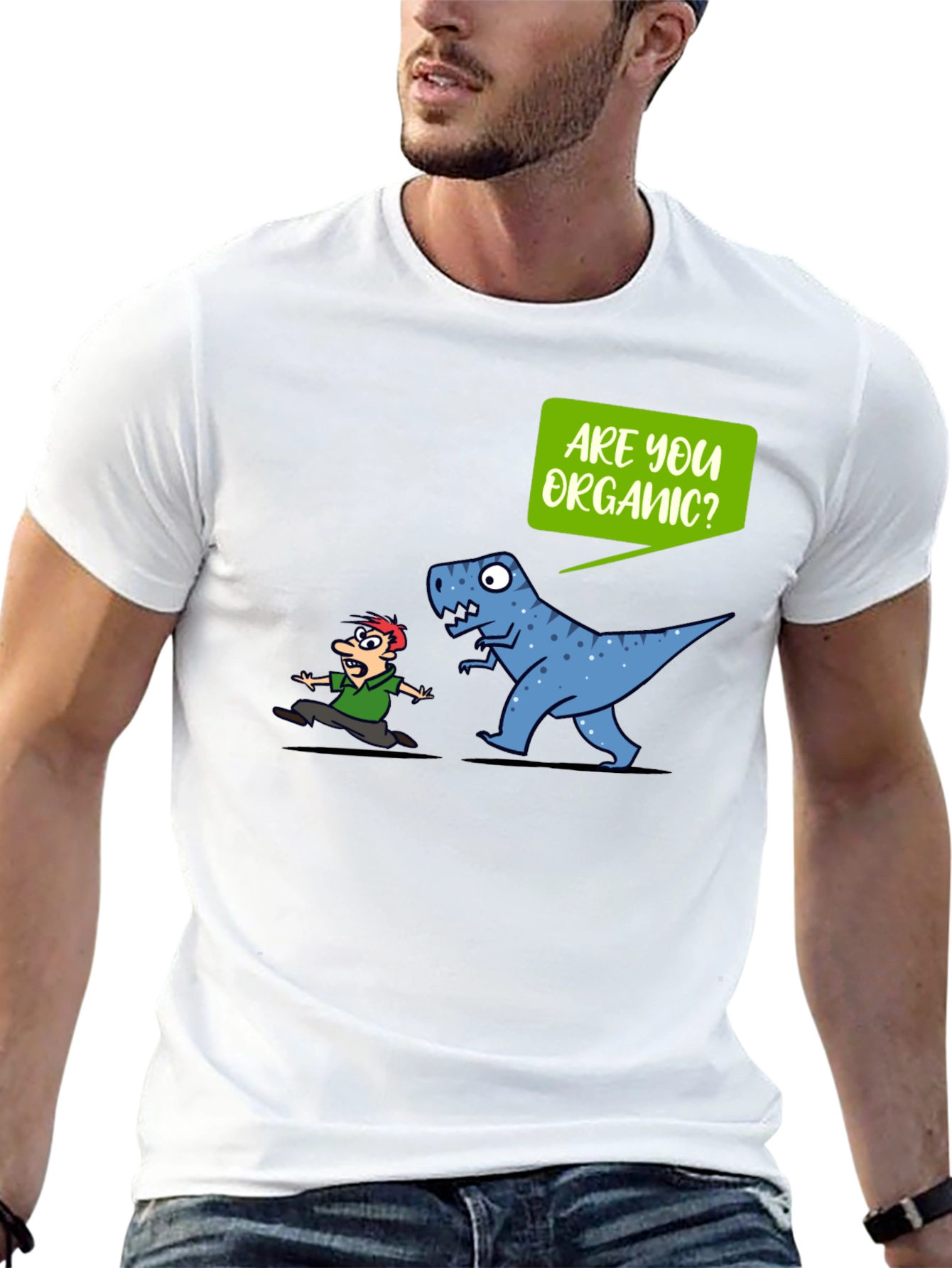 Organic T-Rex Graphic Tee - Funny Dinosaur Shirt