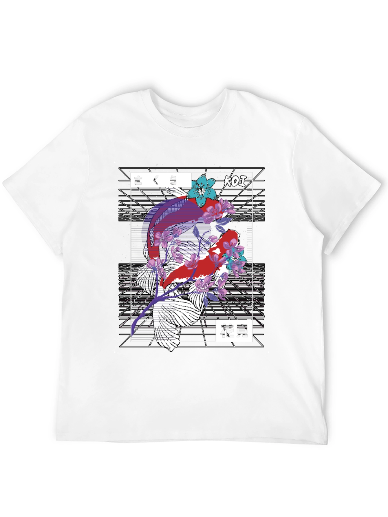 Koi Fish Graphic Tee - Sakura Aesthetic
