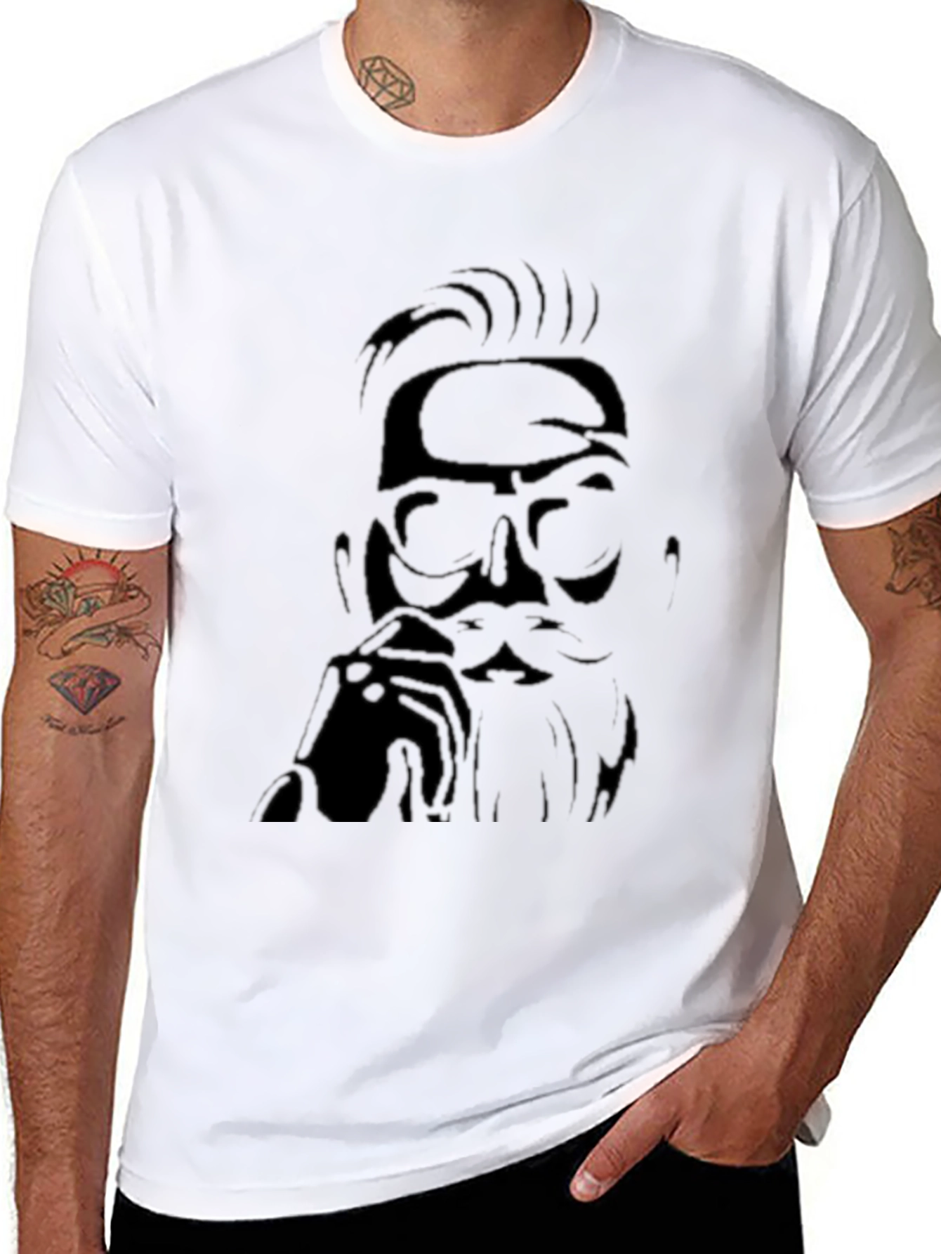 Modern Black T-Shirt with Graphic Print