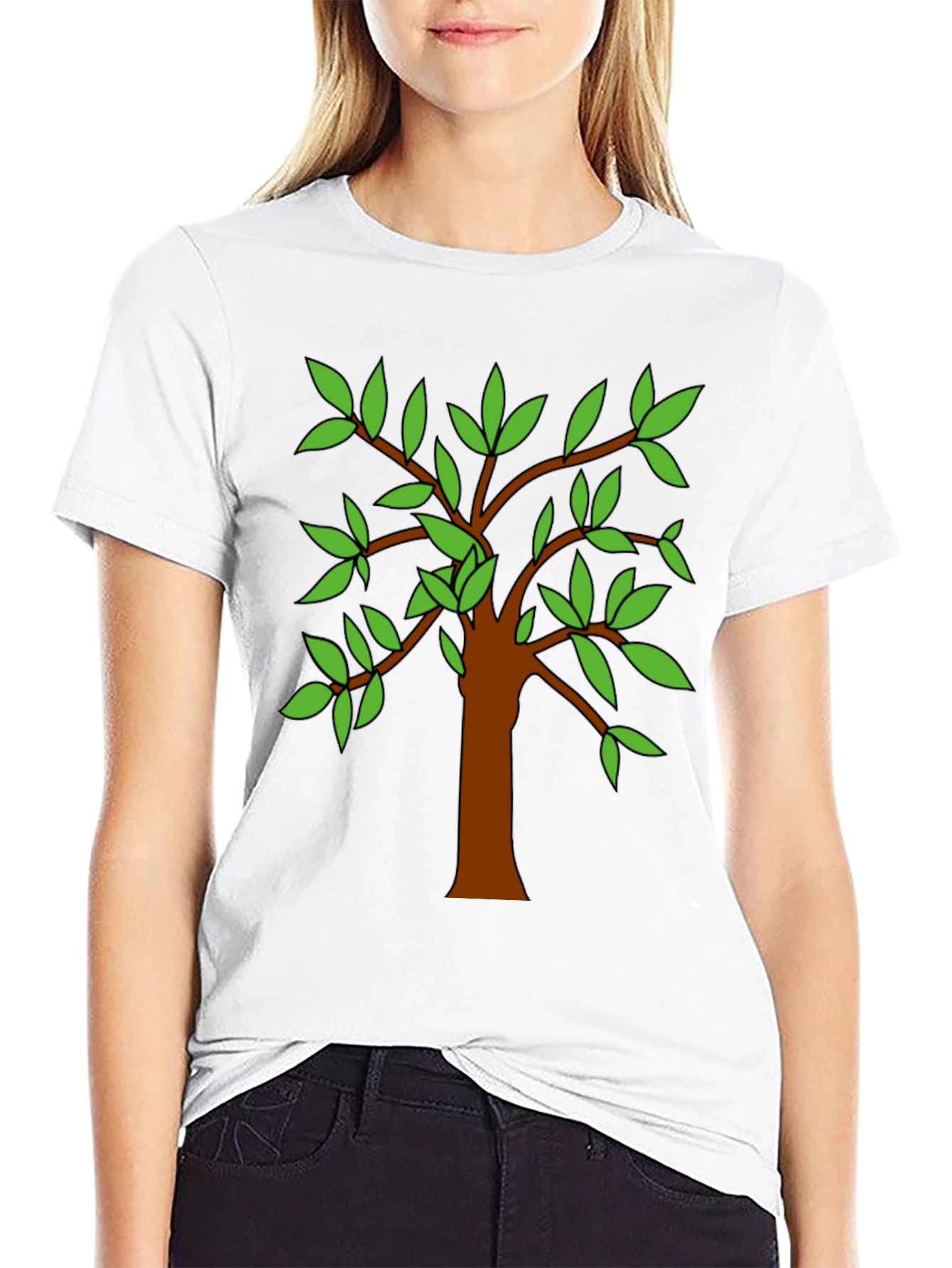 Nature Tree Graphic Tee - Casual Black T-Shirt