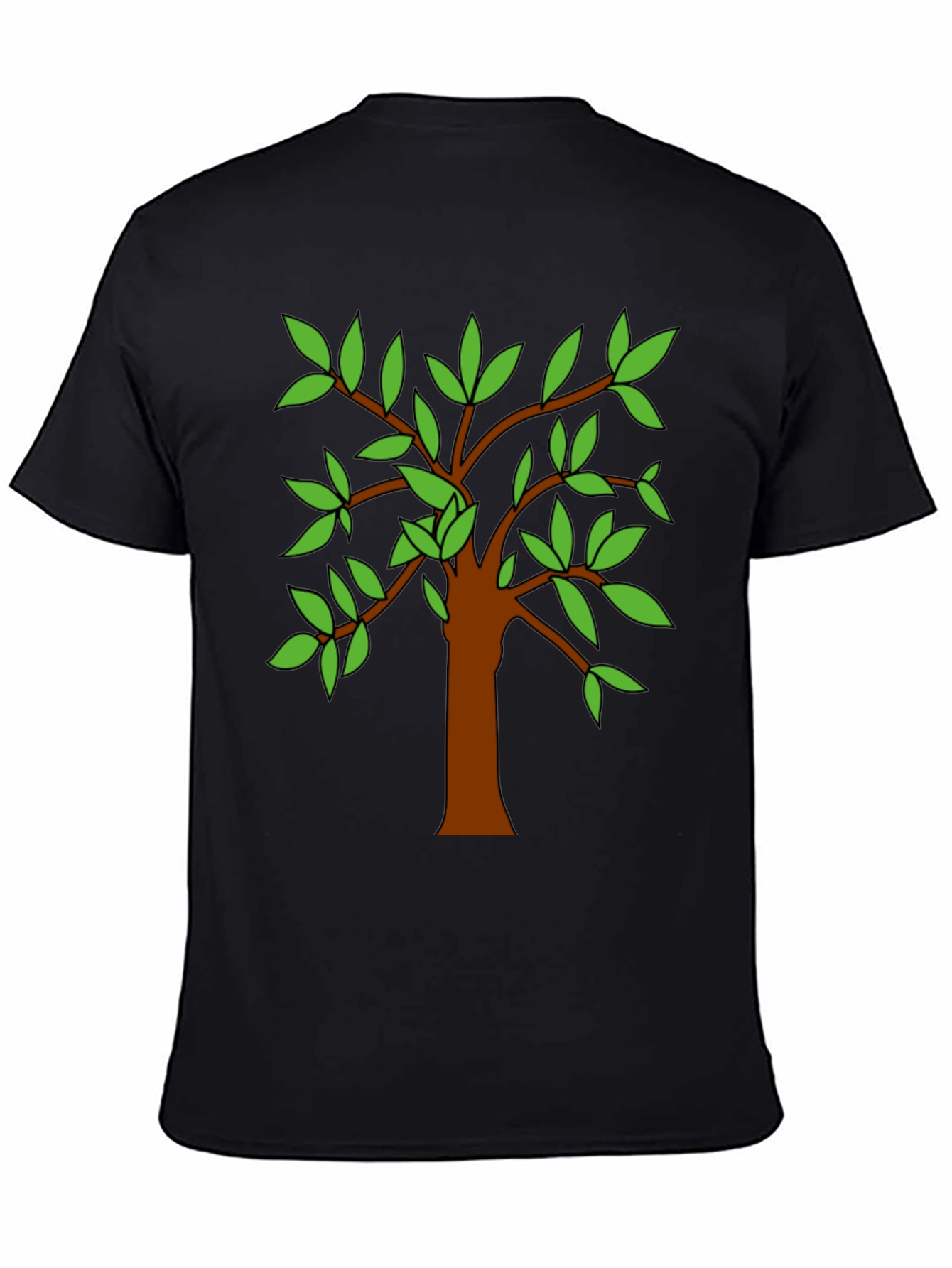 Nature Tree Graphic Tee - Casual Black T-Shirt