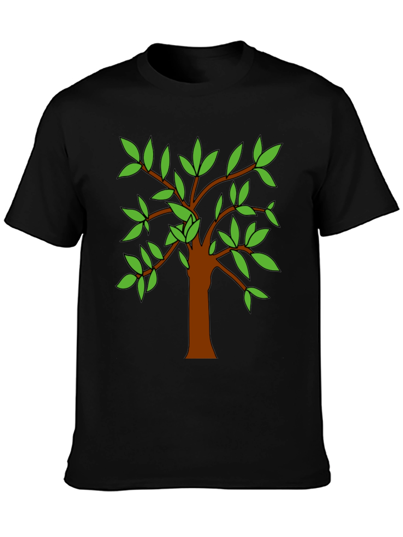 Nature Tree Graphic Tee - Casual Black T-Shirt