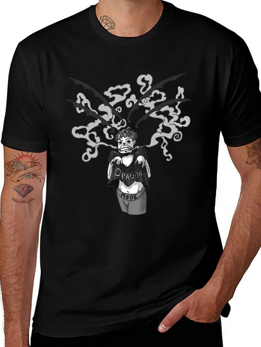 Dragon Mode Graphic Print Black T-Shirt