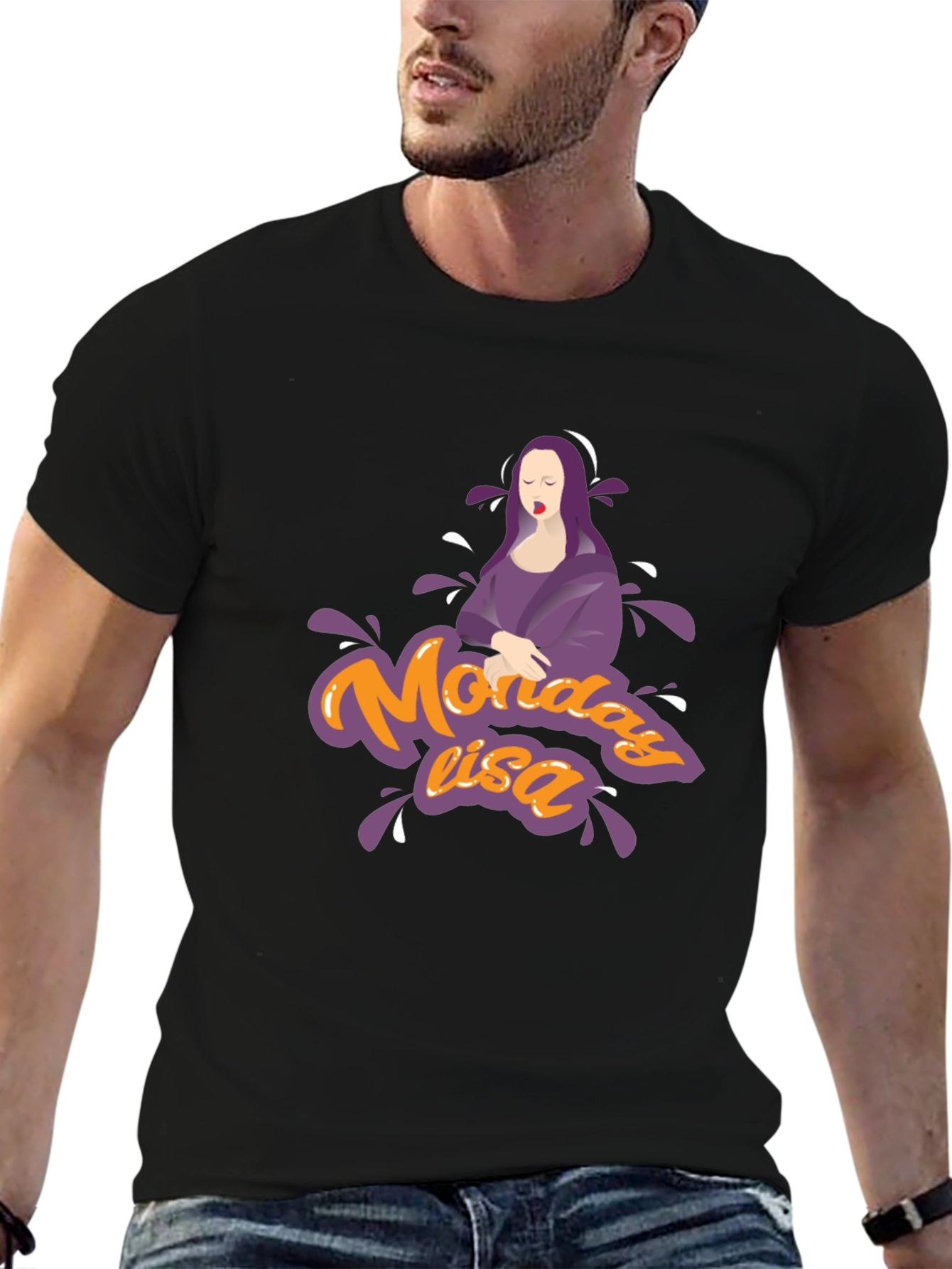 Monday Lisa Graphic Tee - Black Cotton T-Shirt