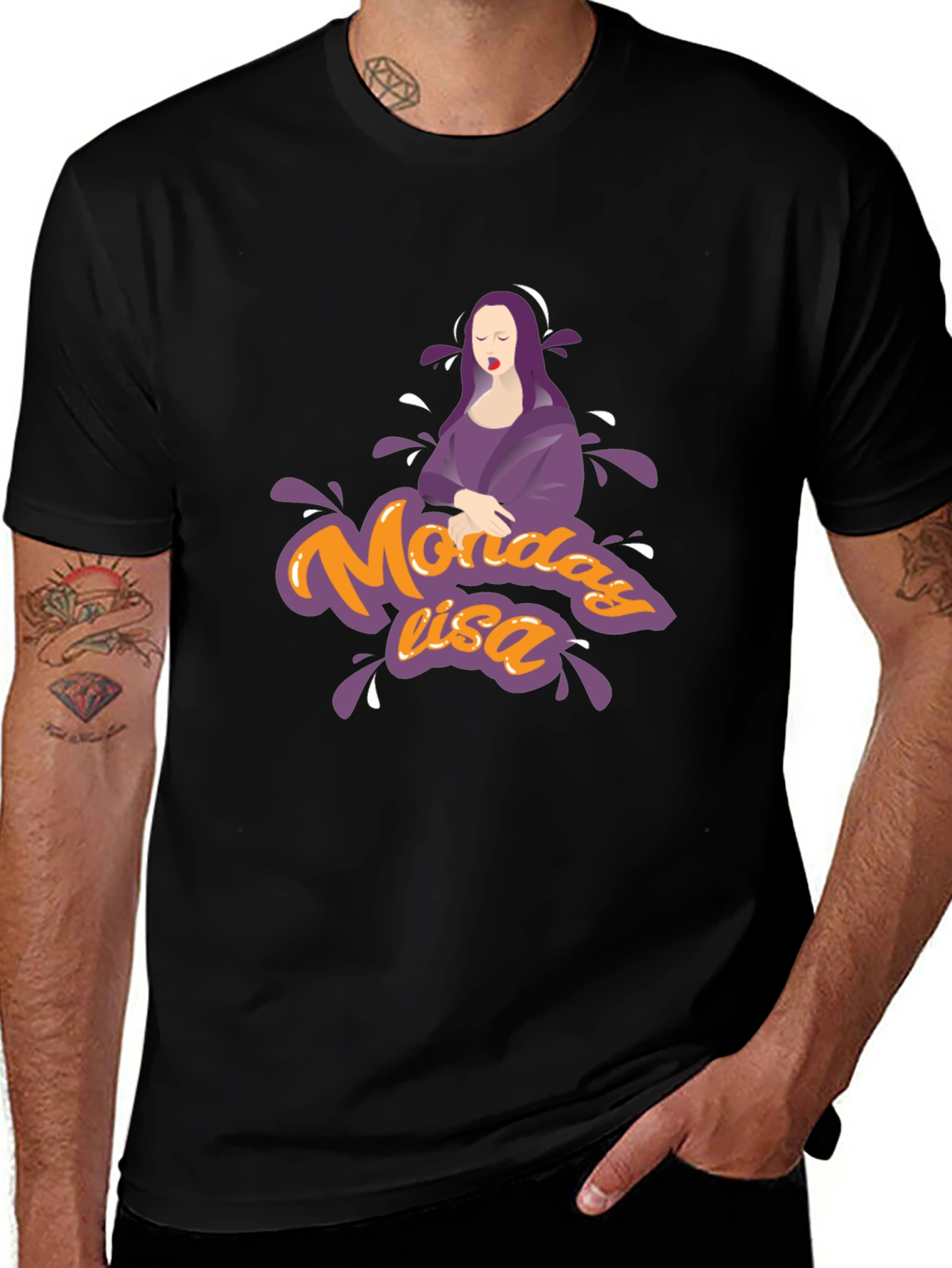 Monday Lisa Graphic Tee - Black Cotton T-Shirt