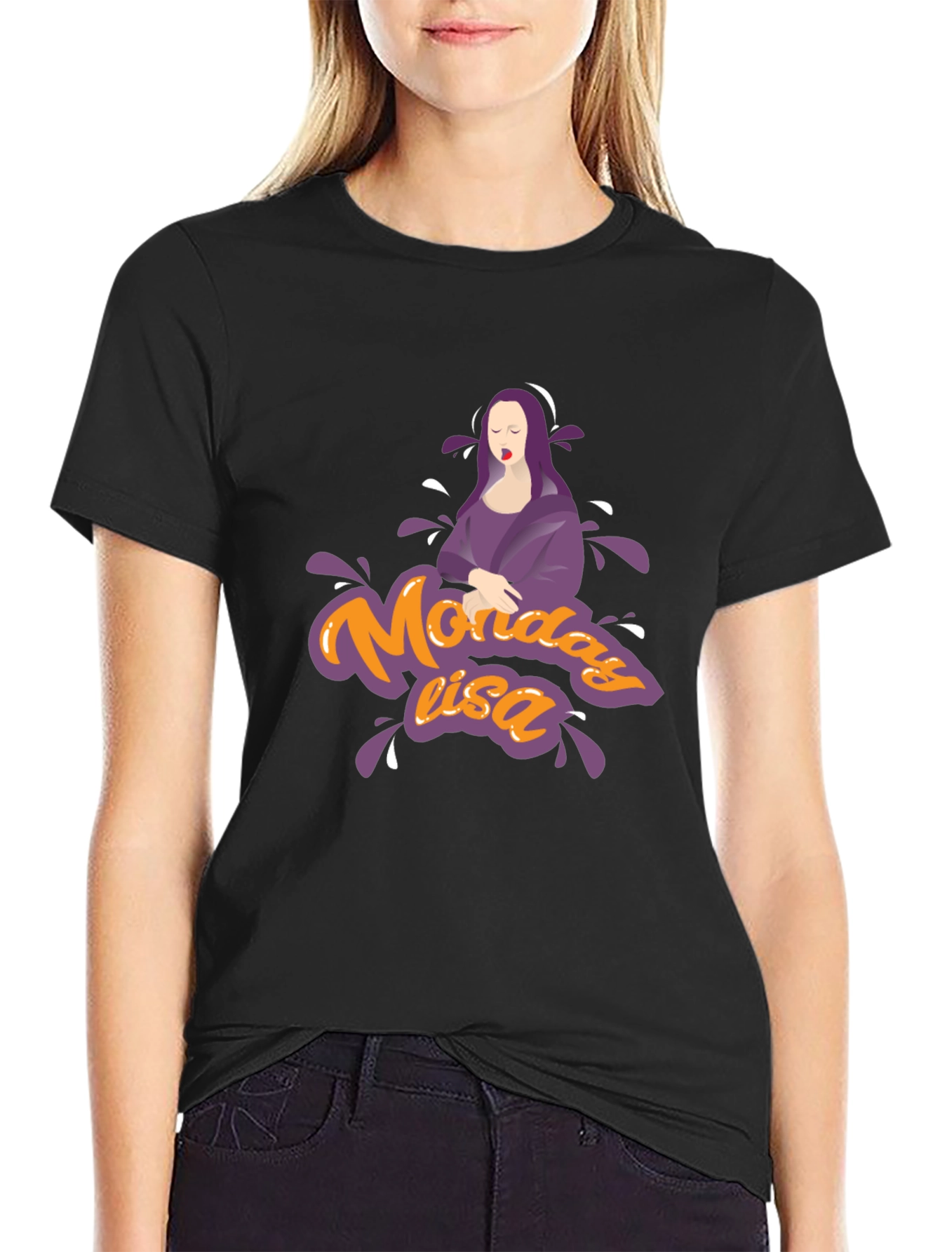 Monday Lisa Graphic Tee - Black Cotton T-Shirt