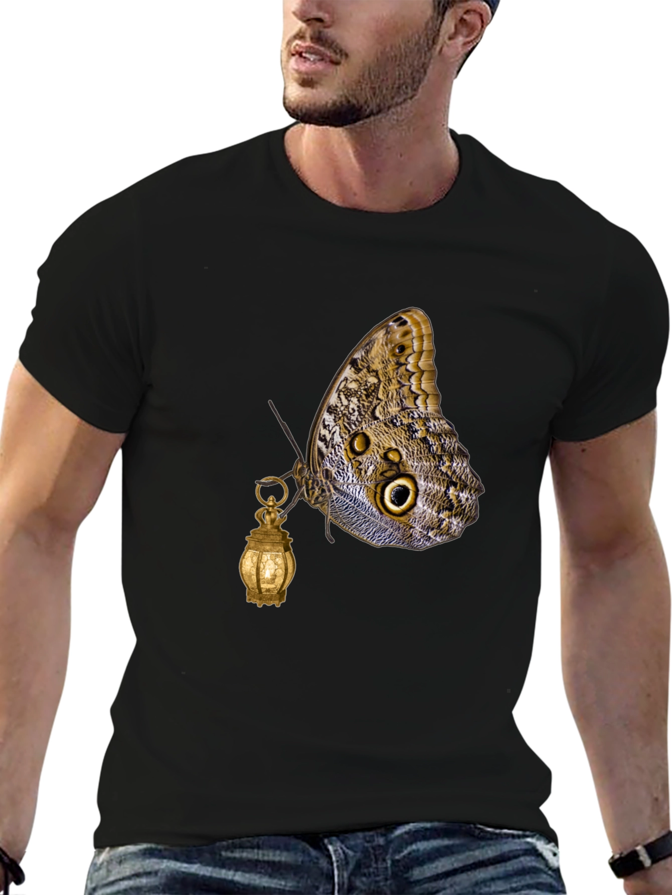 Butterfly Lantern Graphic Tee - Unique Design