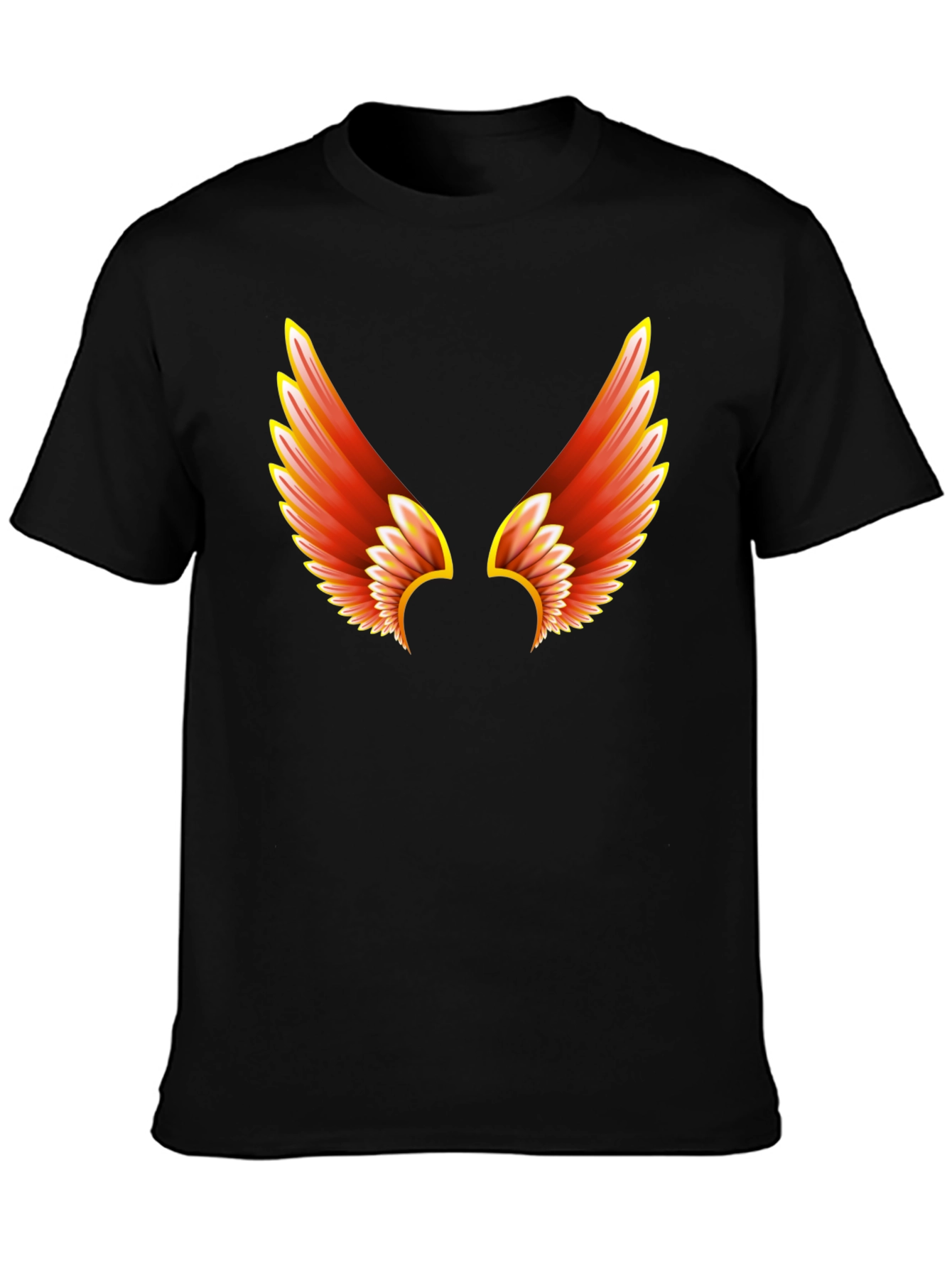 Fiery Wings Graphic Tee - Black Cotton T-Shirt