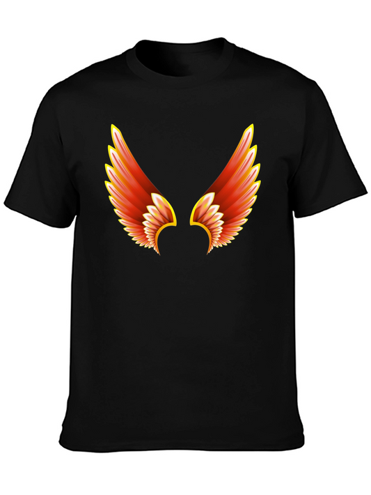 Fiery Wings Graphic Tee - Black Cotton T-Shirt