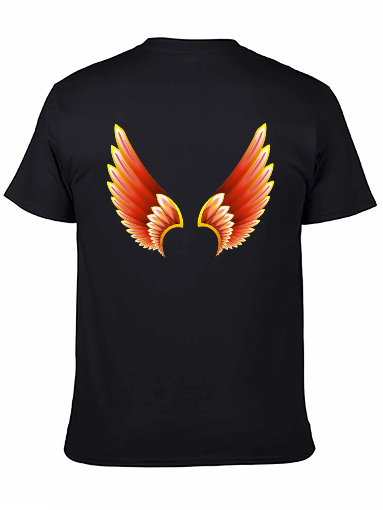 Fiery Wings Graphic Tee - Black Cotton T-Shirt