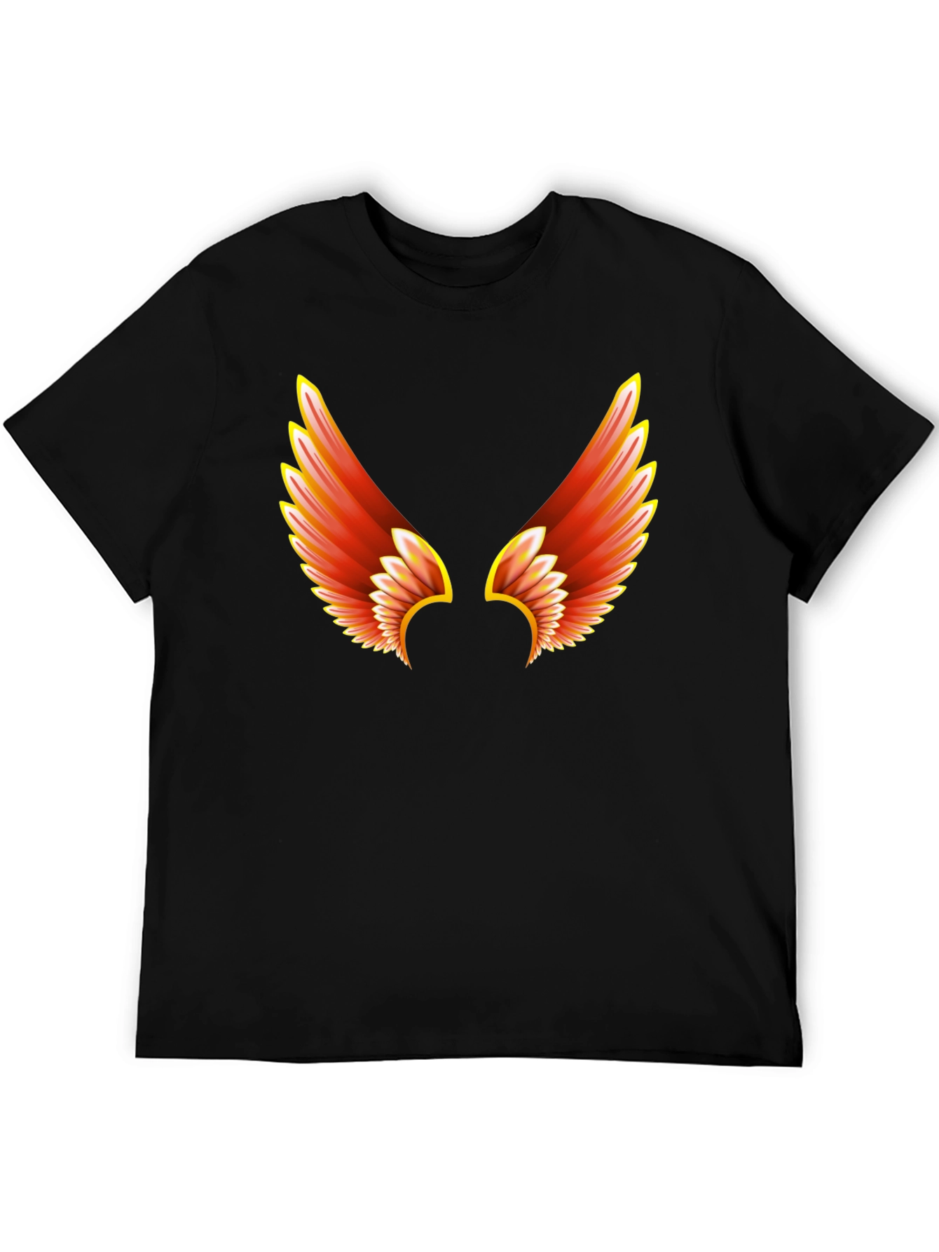 Fiery Wings Graphic Tee - Black Cotton T-Shirt