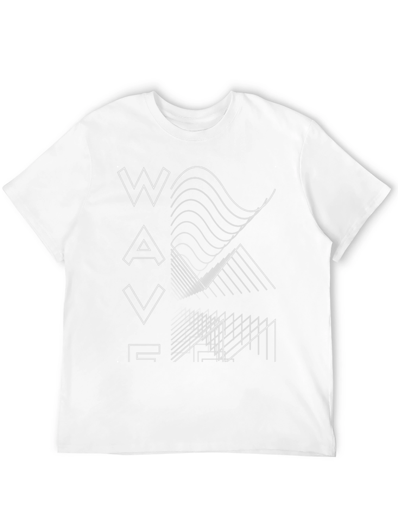 Abstract Waveform Graphic Black T-Shirt