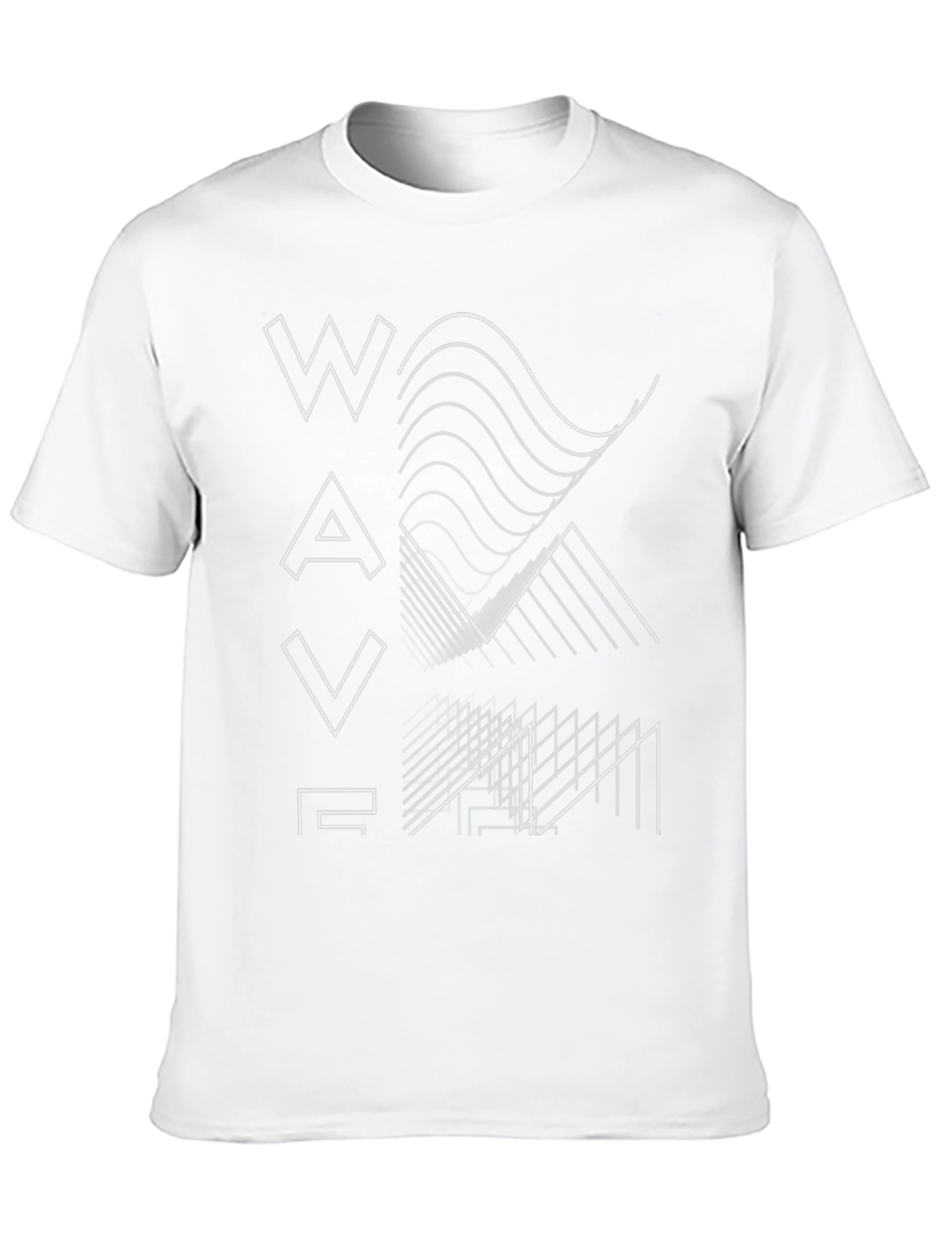 Abstract Waveform Graphic Black T-Shirt
