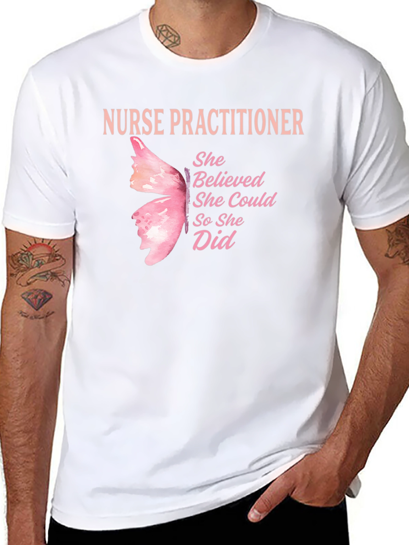 Nurse Practitioner Butterfly T-Shirt