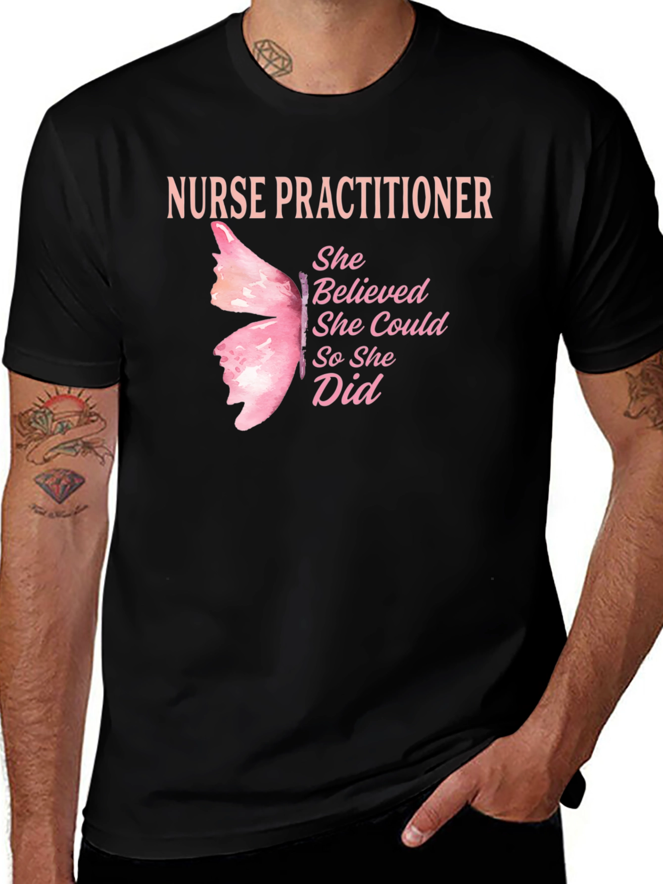 Nurse Practitioner Butterfly T-Shirt