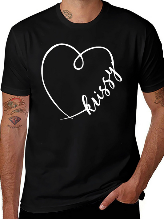 Kissy Heart Graphic Tee - Trendy Casual Comfort