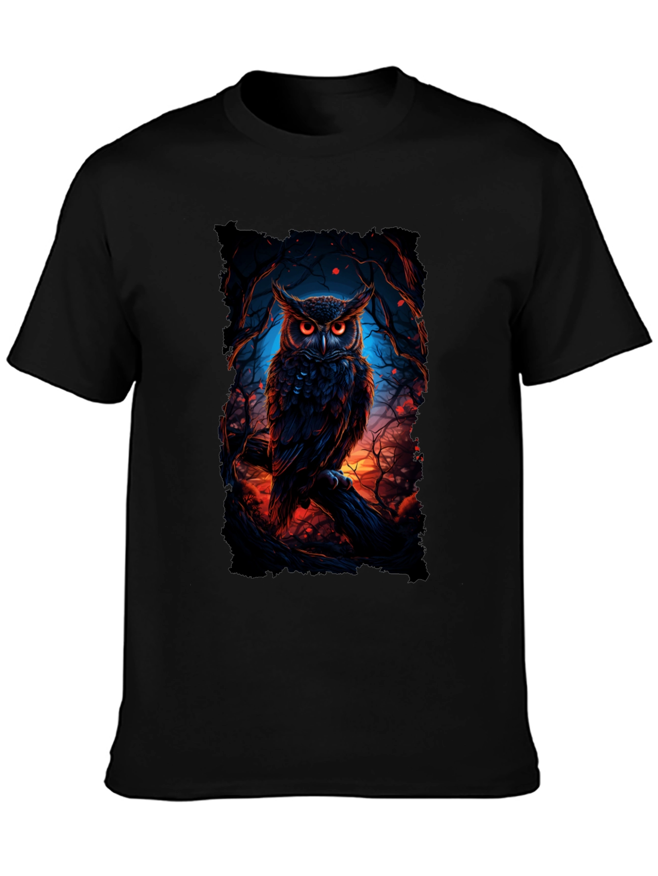 Owl Graphic Black T-Shirt for Men