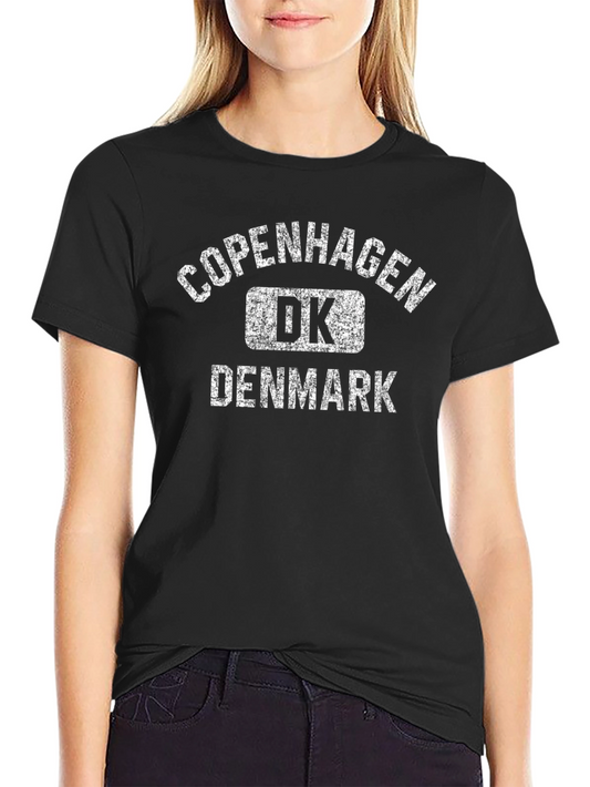 Copenhagen Denmark DK Black Graphic T-Shirt
