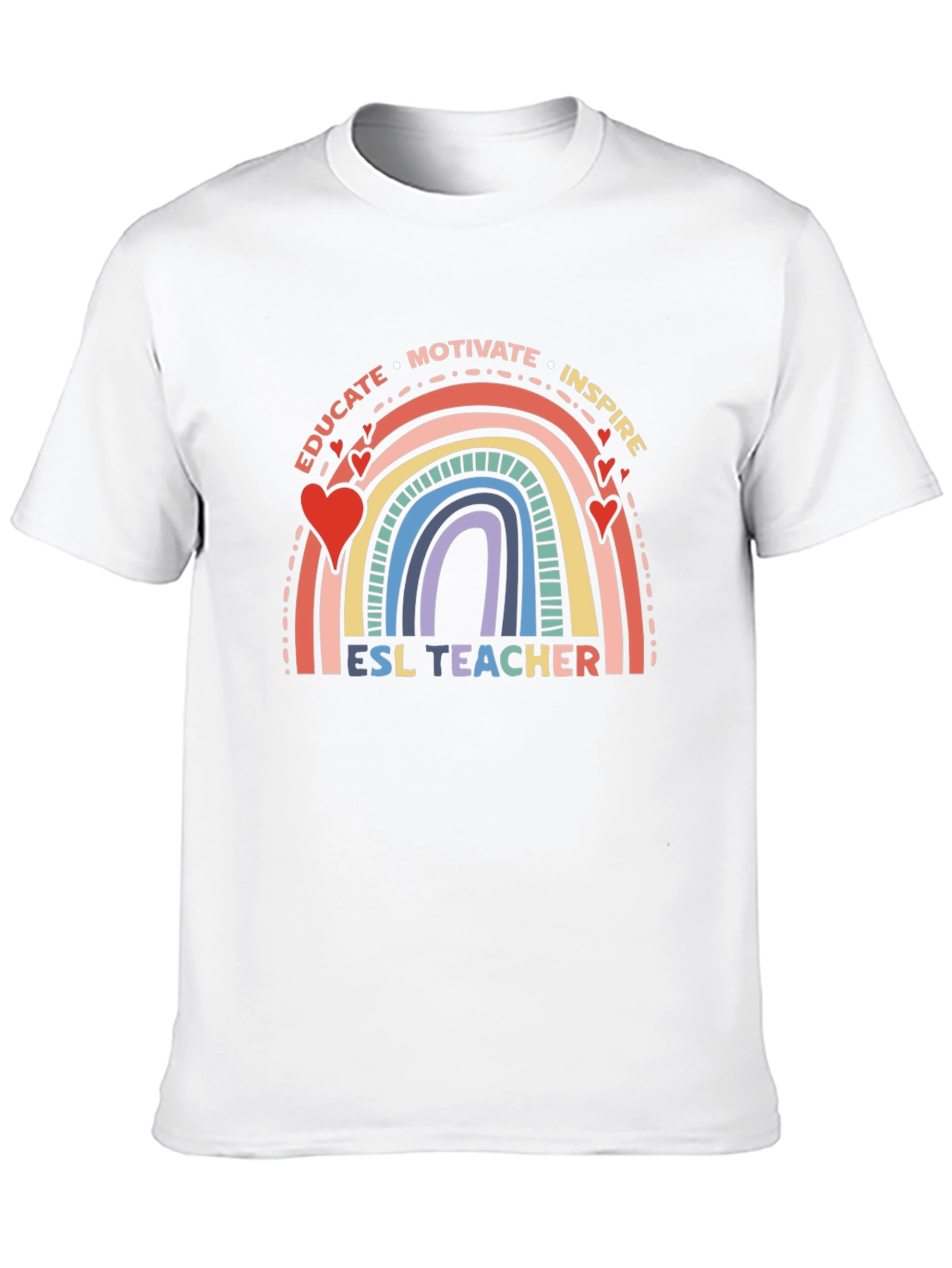 ESL Teacher Rainbow Graphic T-Shirt