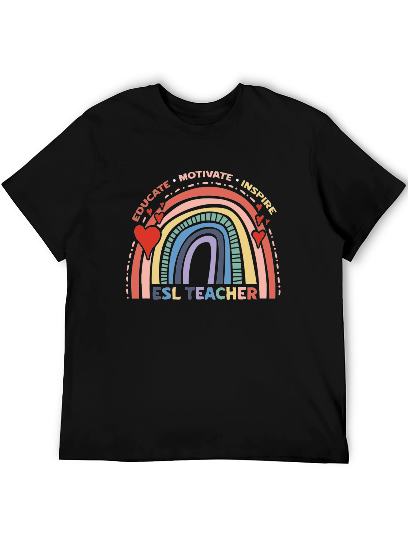 ESL Teacher Rainbow Graphic T-Shirt