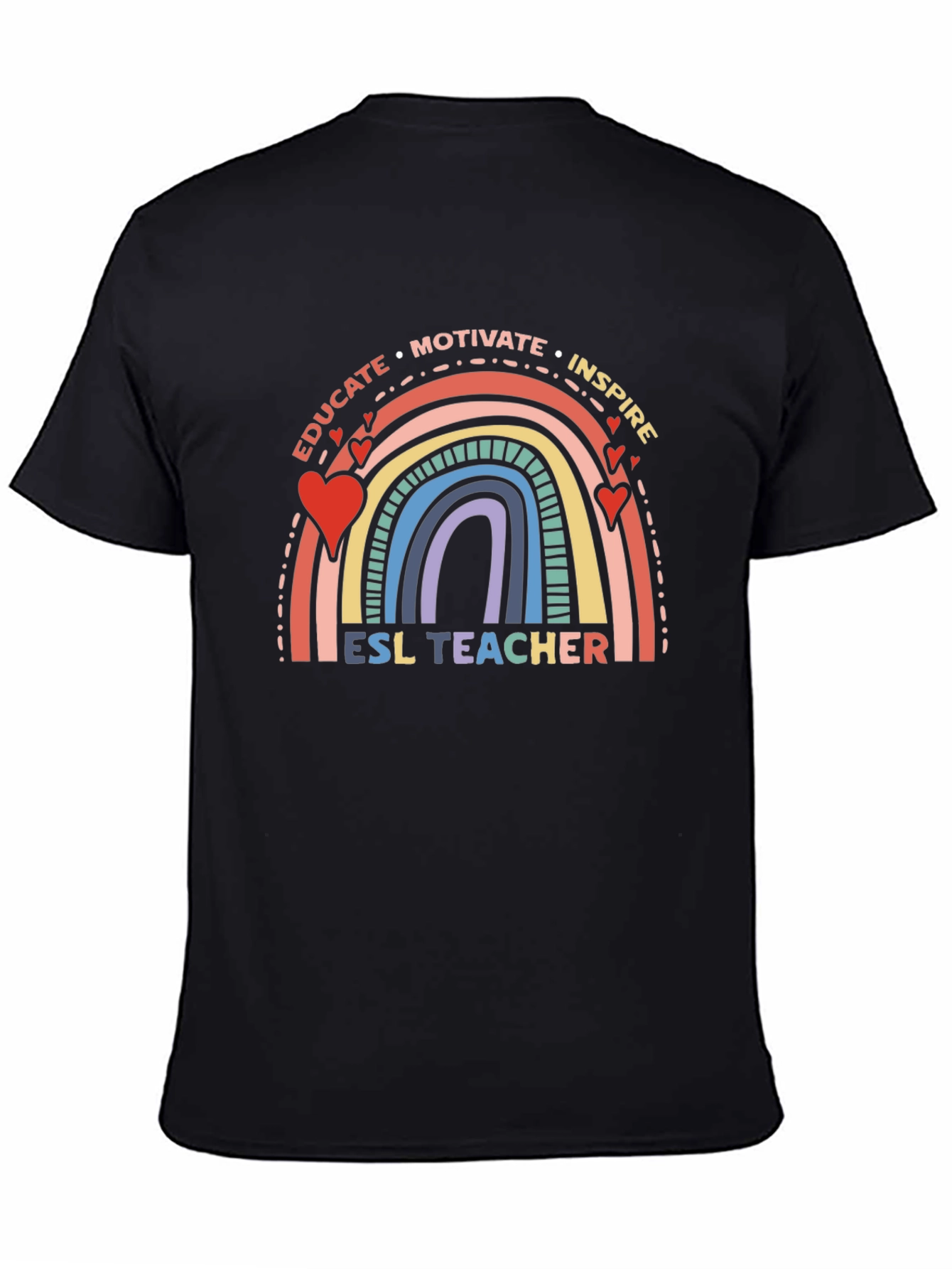 ESL Teacher Rainbow Graphic T-Shirt