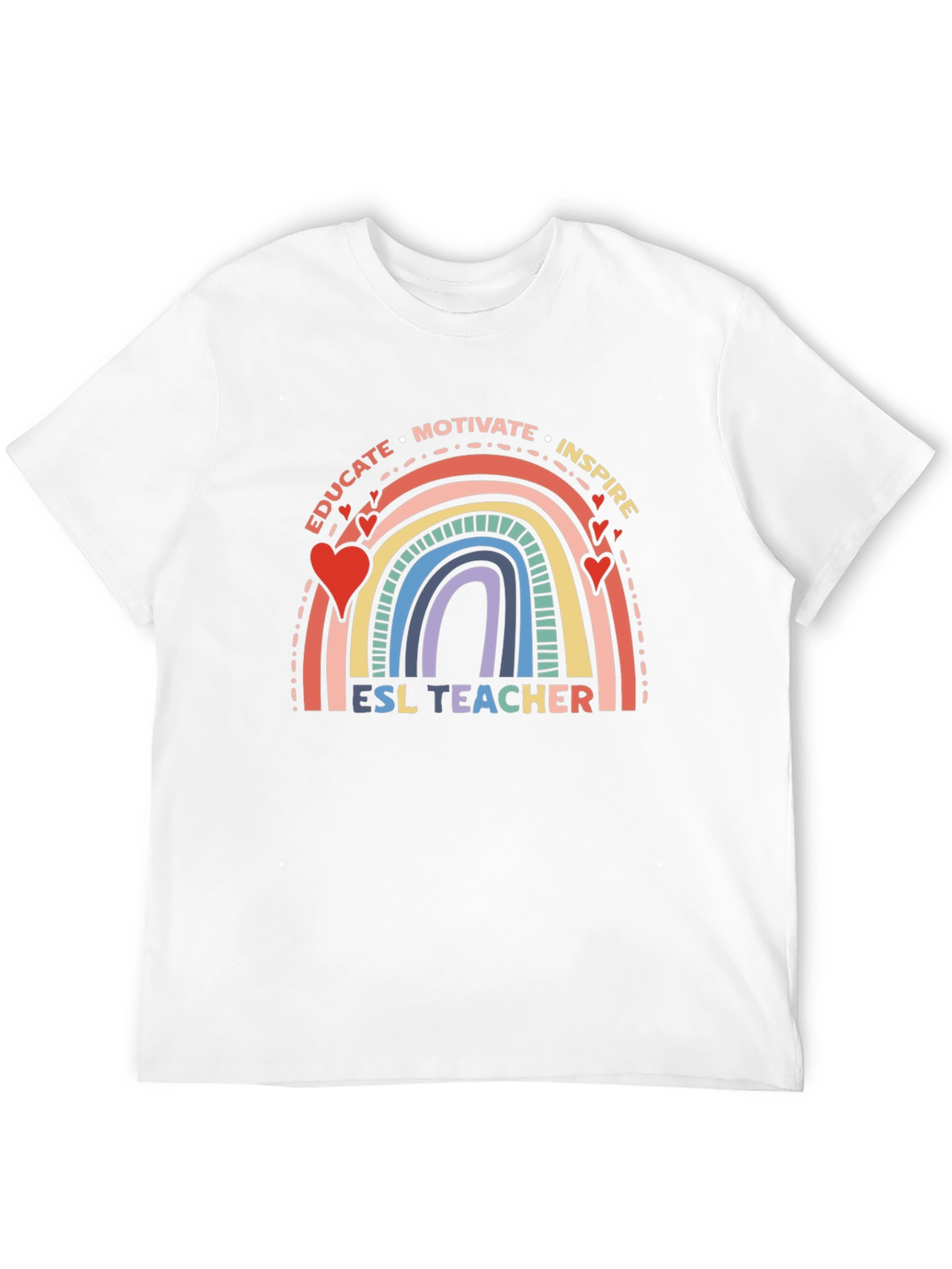 ESL Teacher Rainbow Graphic T-Shirt