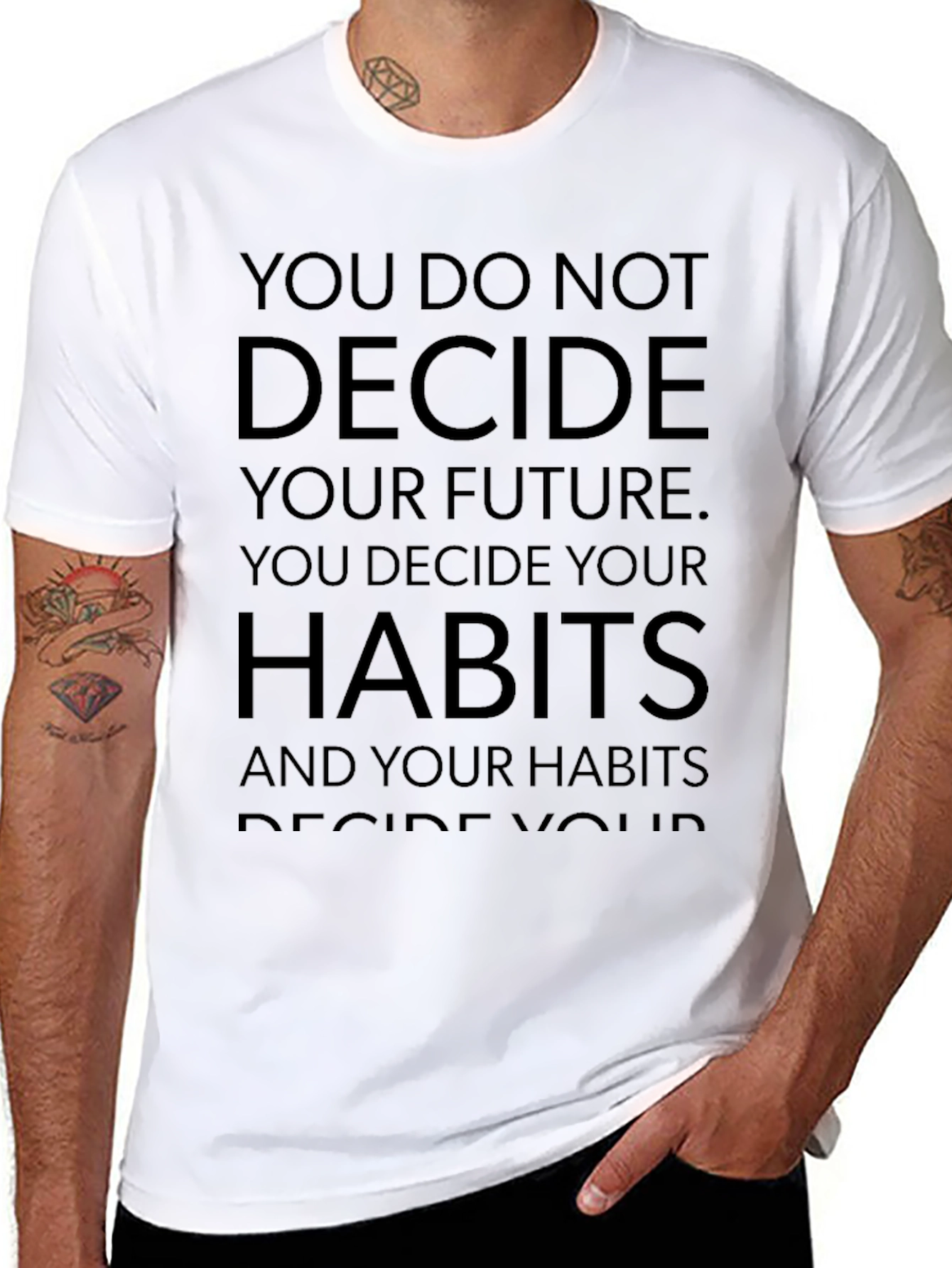 Motivational Graphic Tee - Decide Your Habits