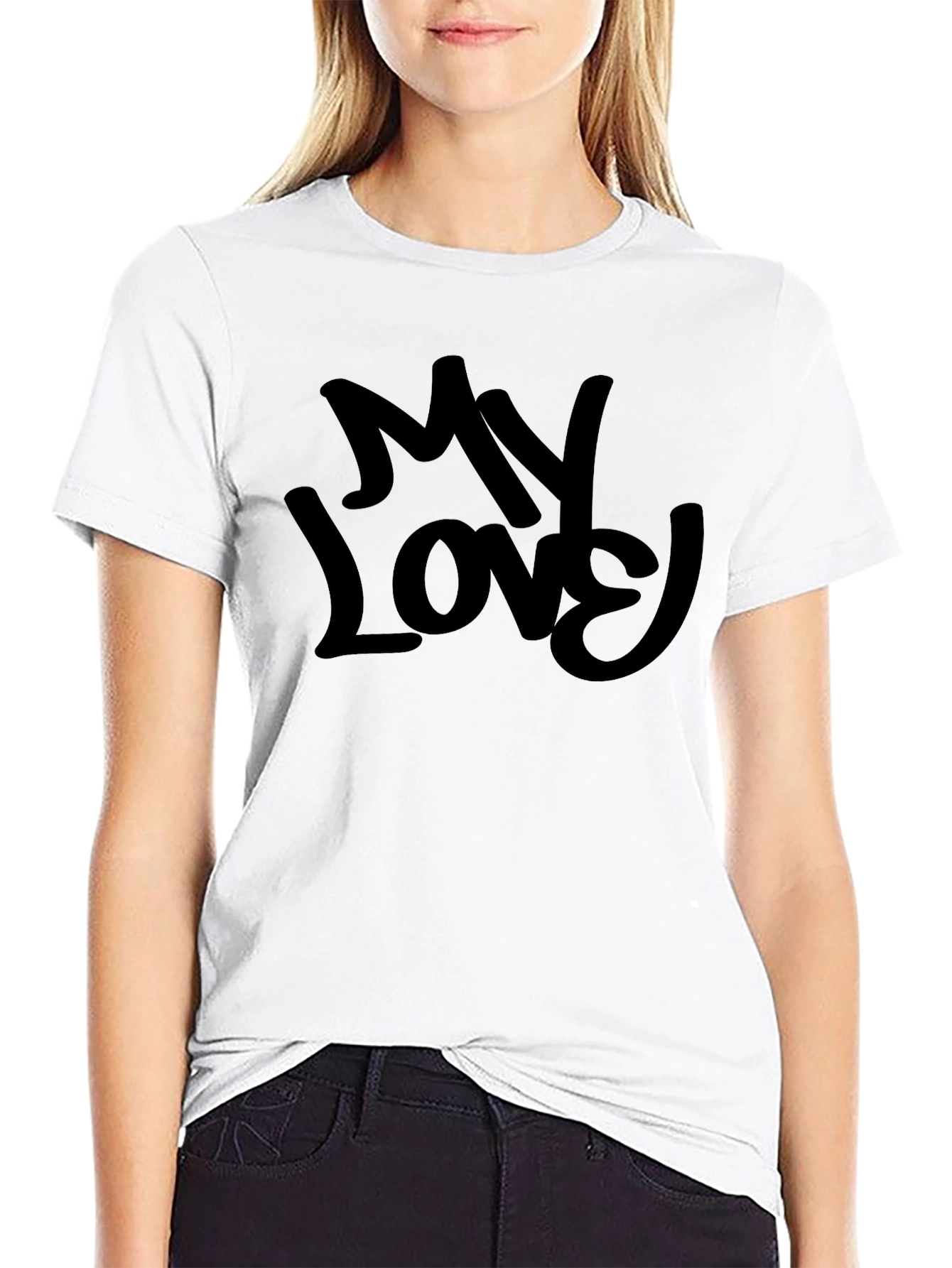 My Love Black Graphic Tee