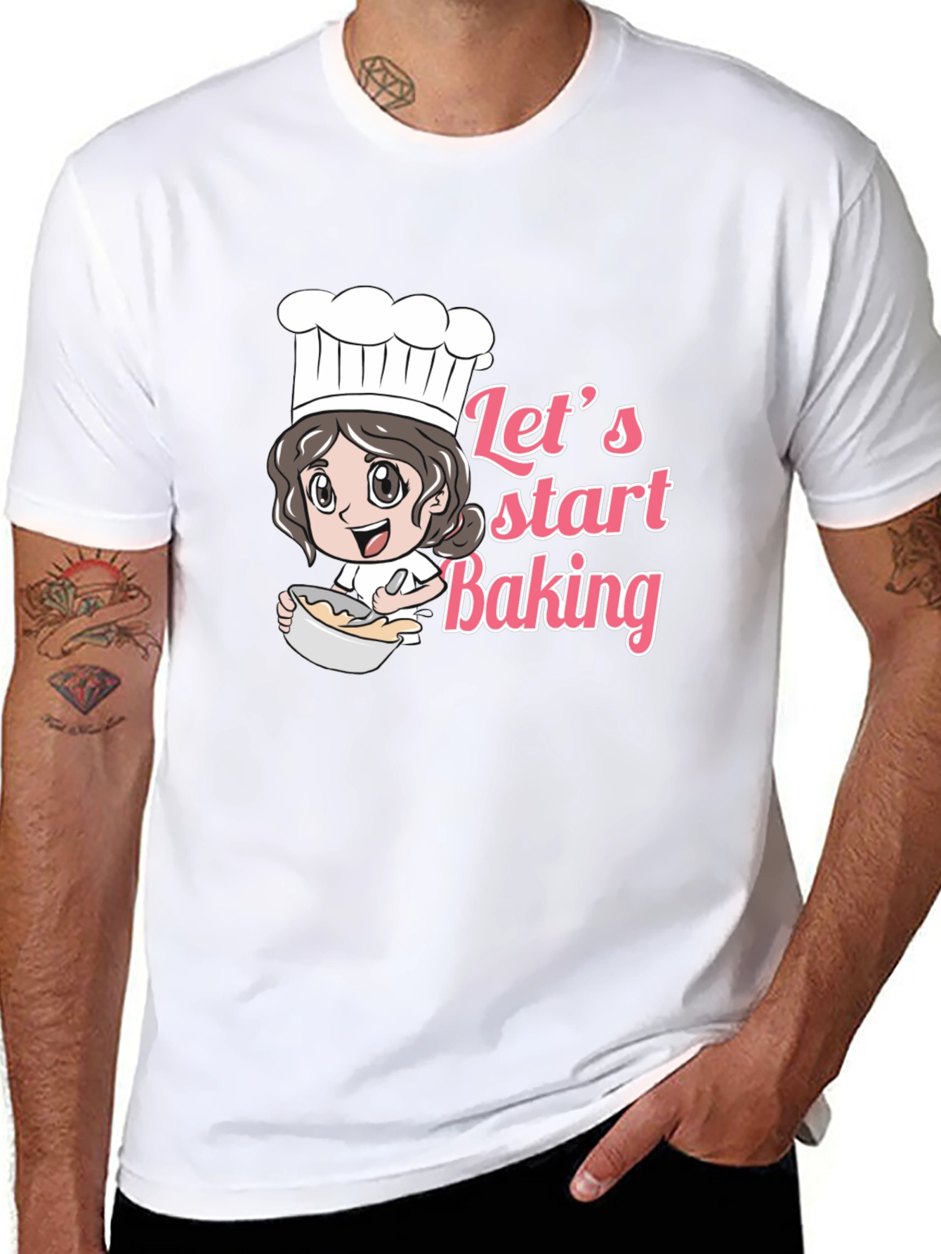 Lets Start Baking Unisex Black T-Shirt
