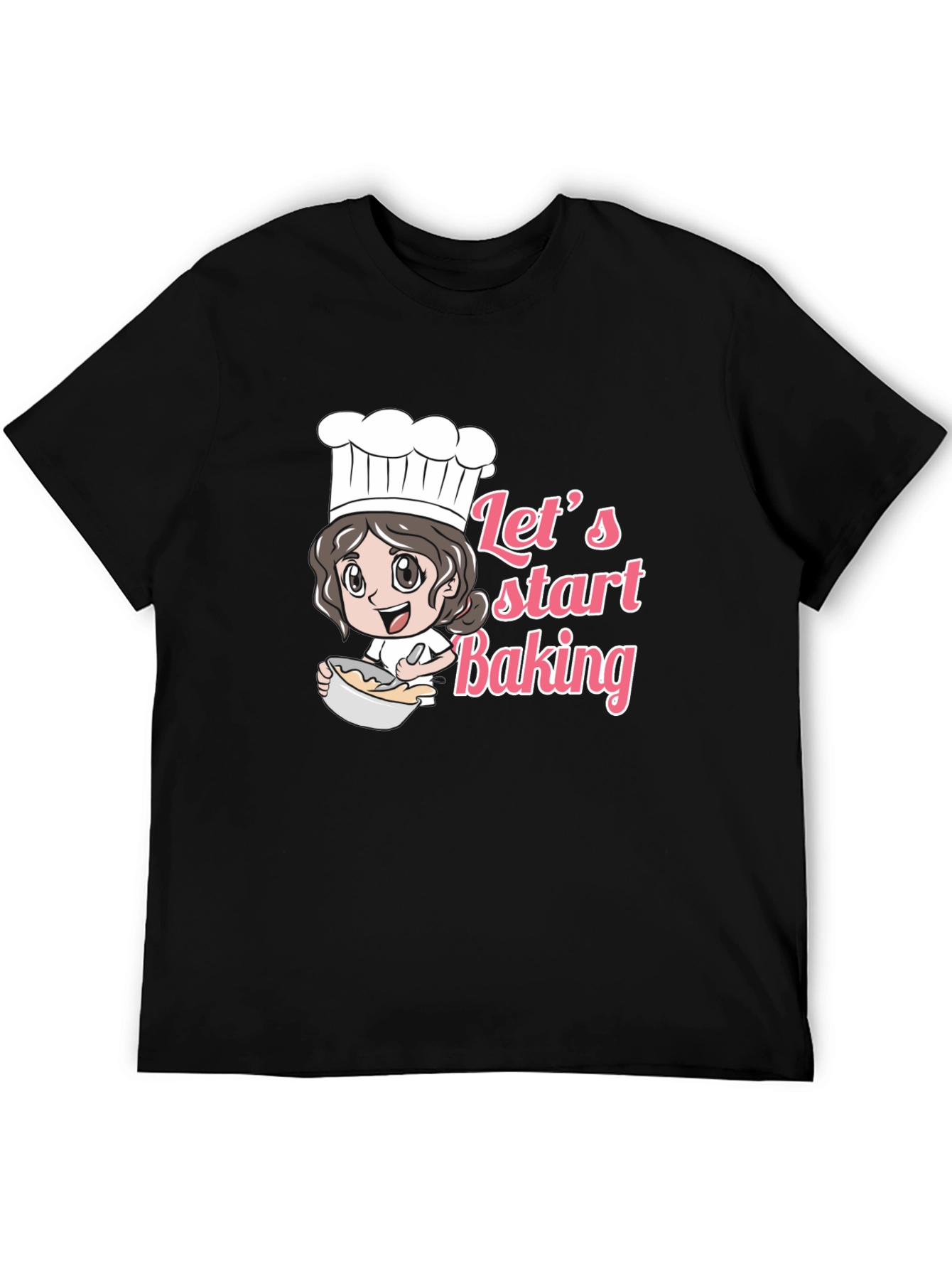 Lets Start Baking Unisex Black T-Shirt
