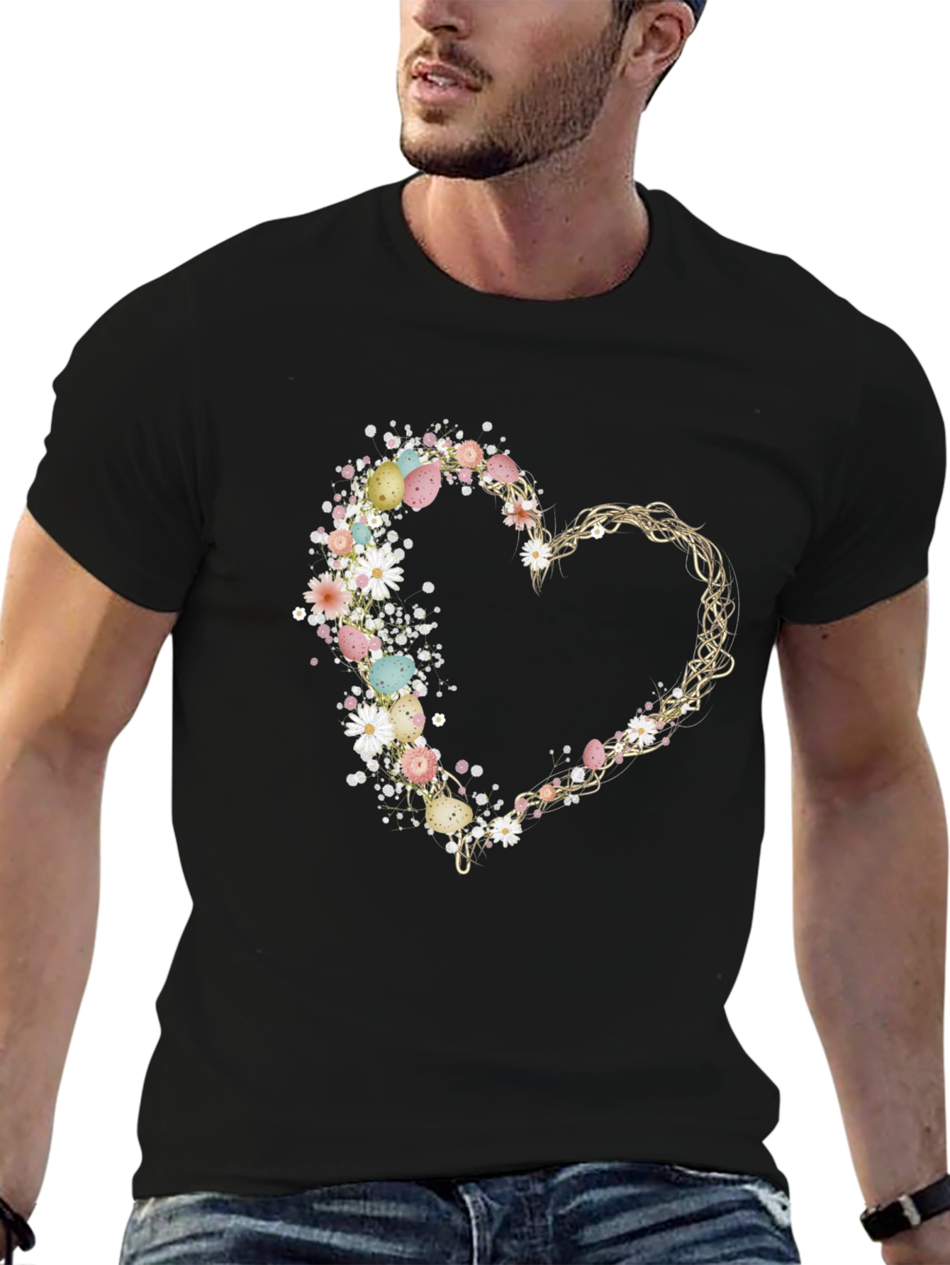 Floral Heart Easter Egg T-Shirt