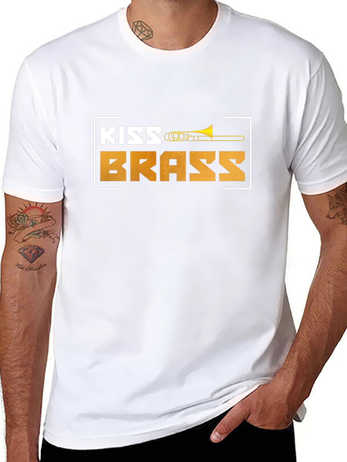 Kiss Brass Trombone T-Shirt - Music Lover Tee